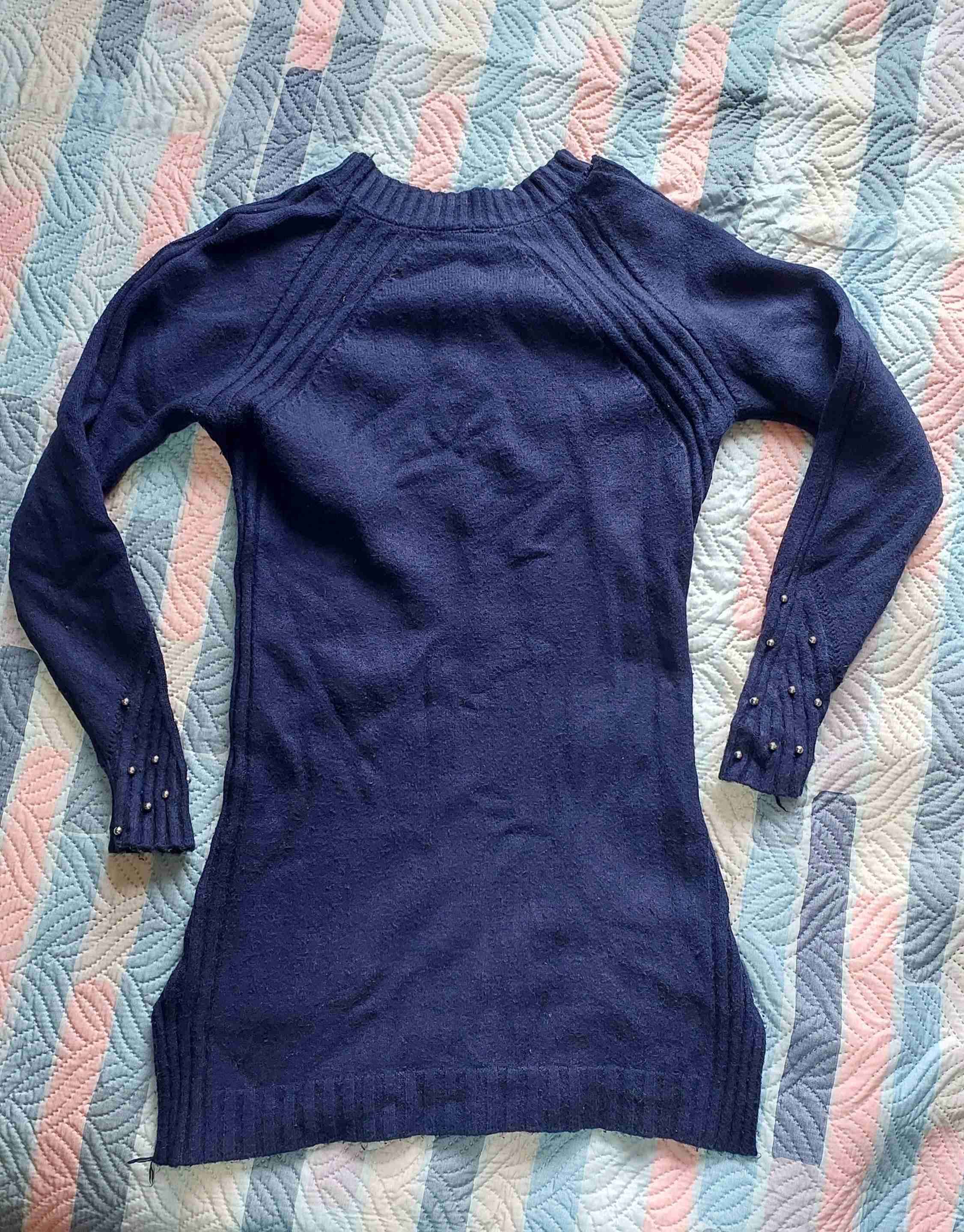 Sweater azul con perlas sm - miniatura 2