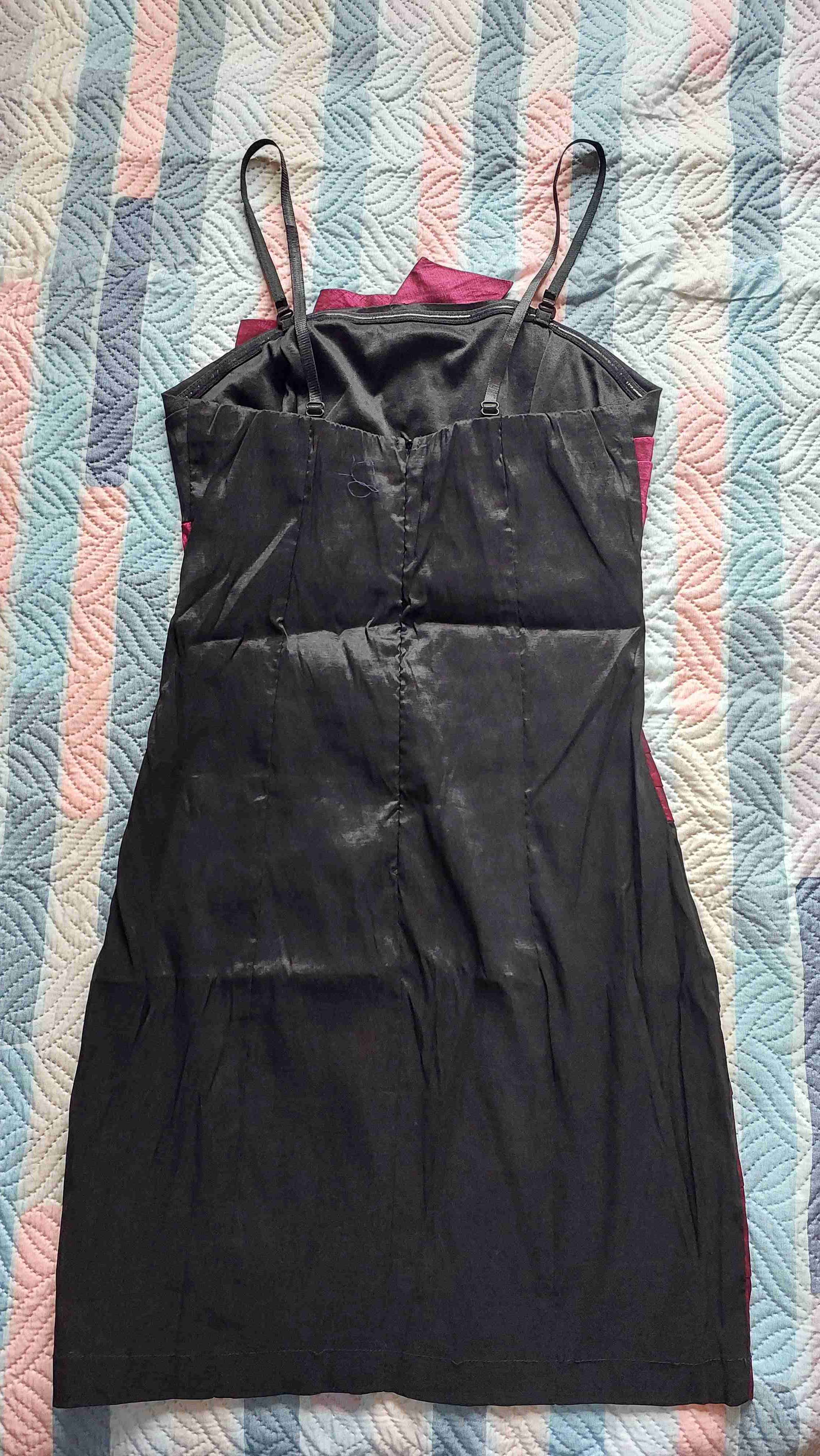 Vestido de fiesta negro y fucsia S - miniatura 2