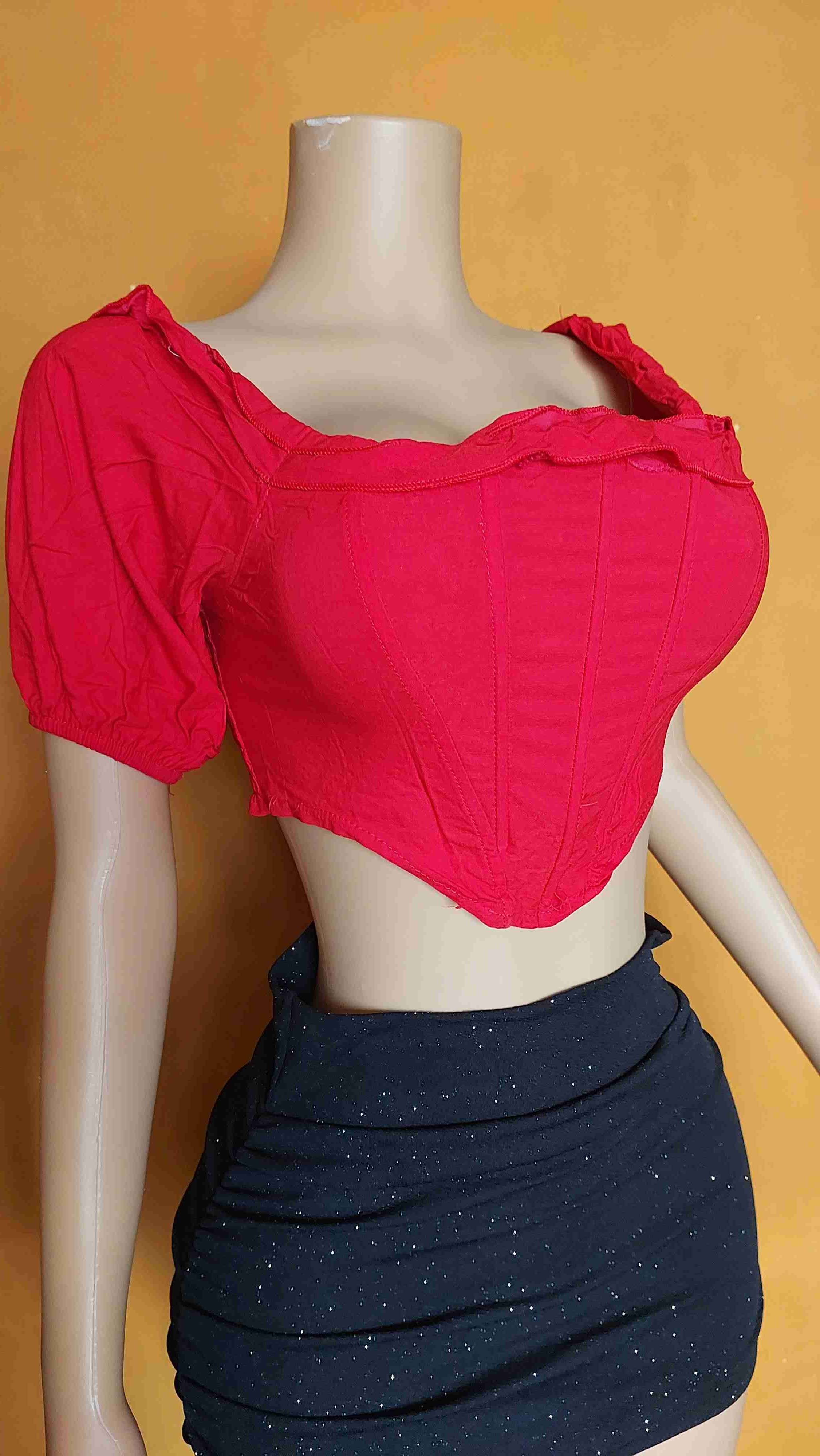 Crop top rojo talla estándar - 3