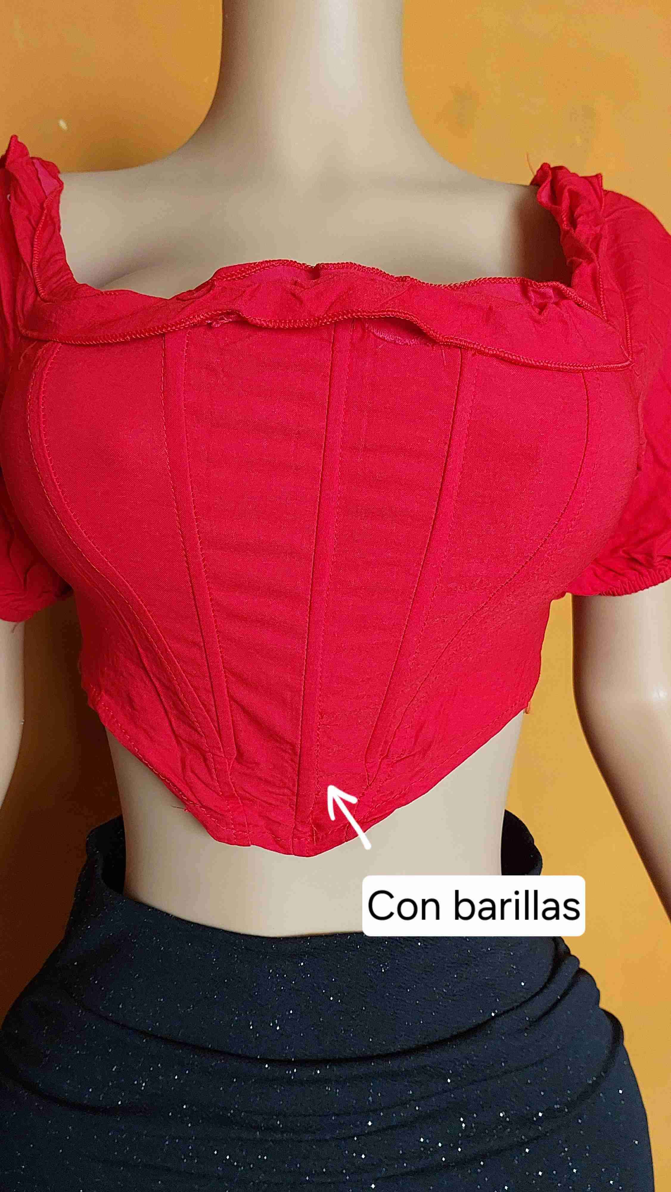 Crop top rojo talla estándar - 4