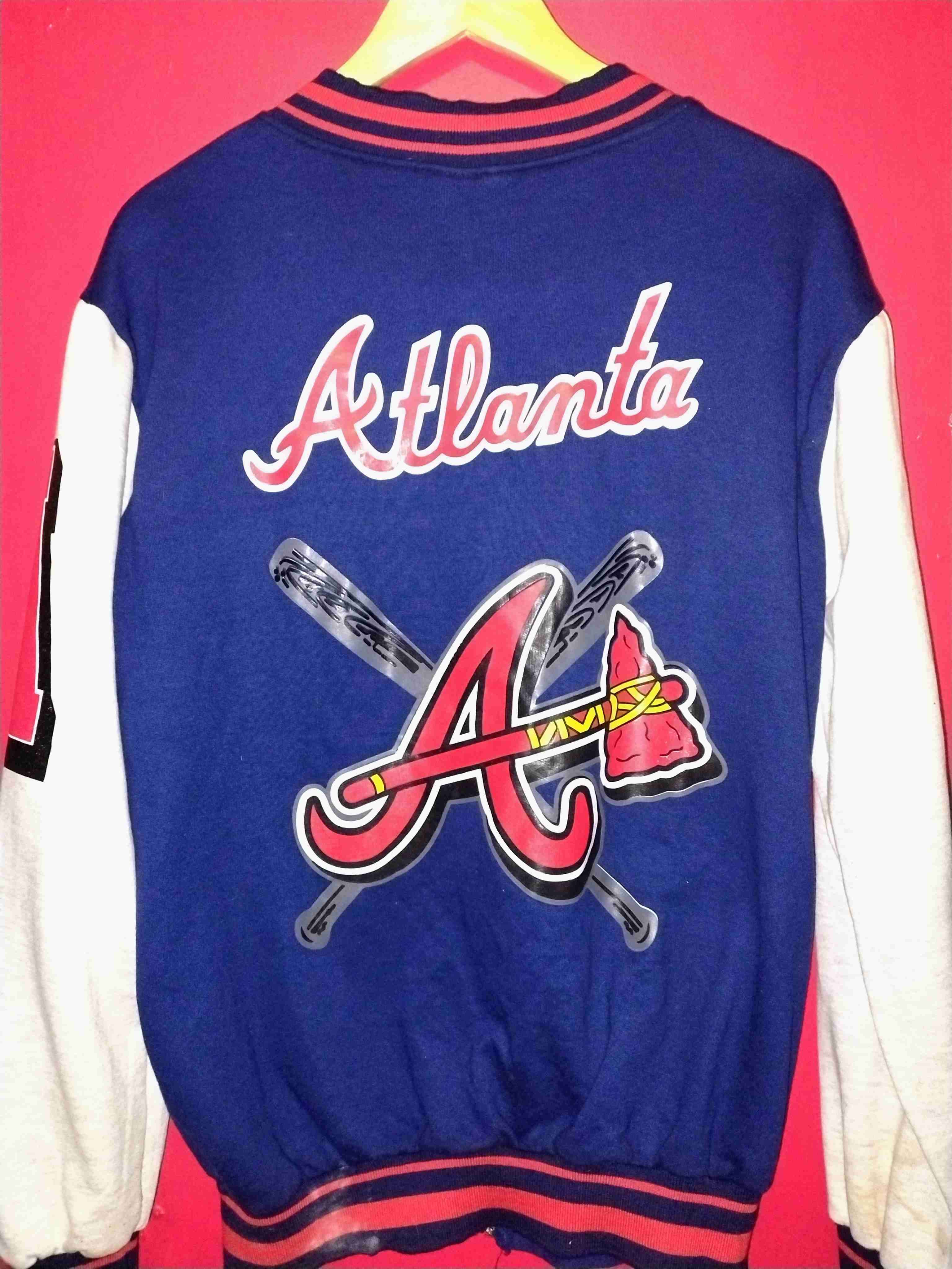 Chaqueta universitaria (varsit) azul Atlanta - miniatura 2