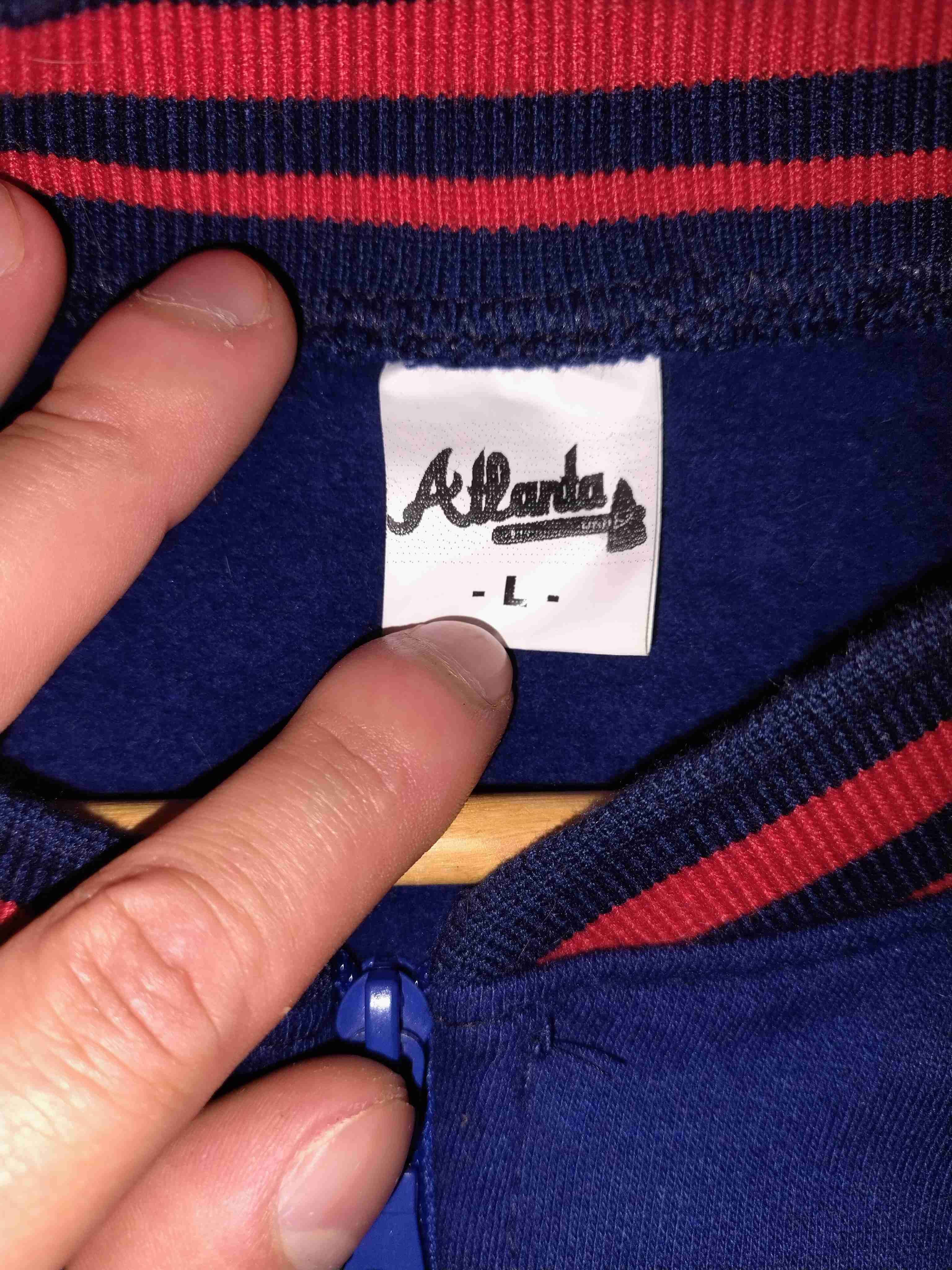 Chaqueta universitaria (varsit) azul Atlanta - miniatura 3