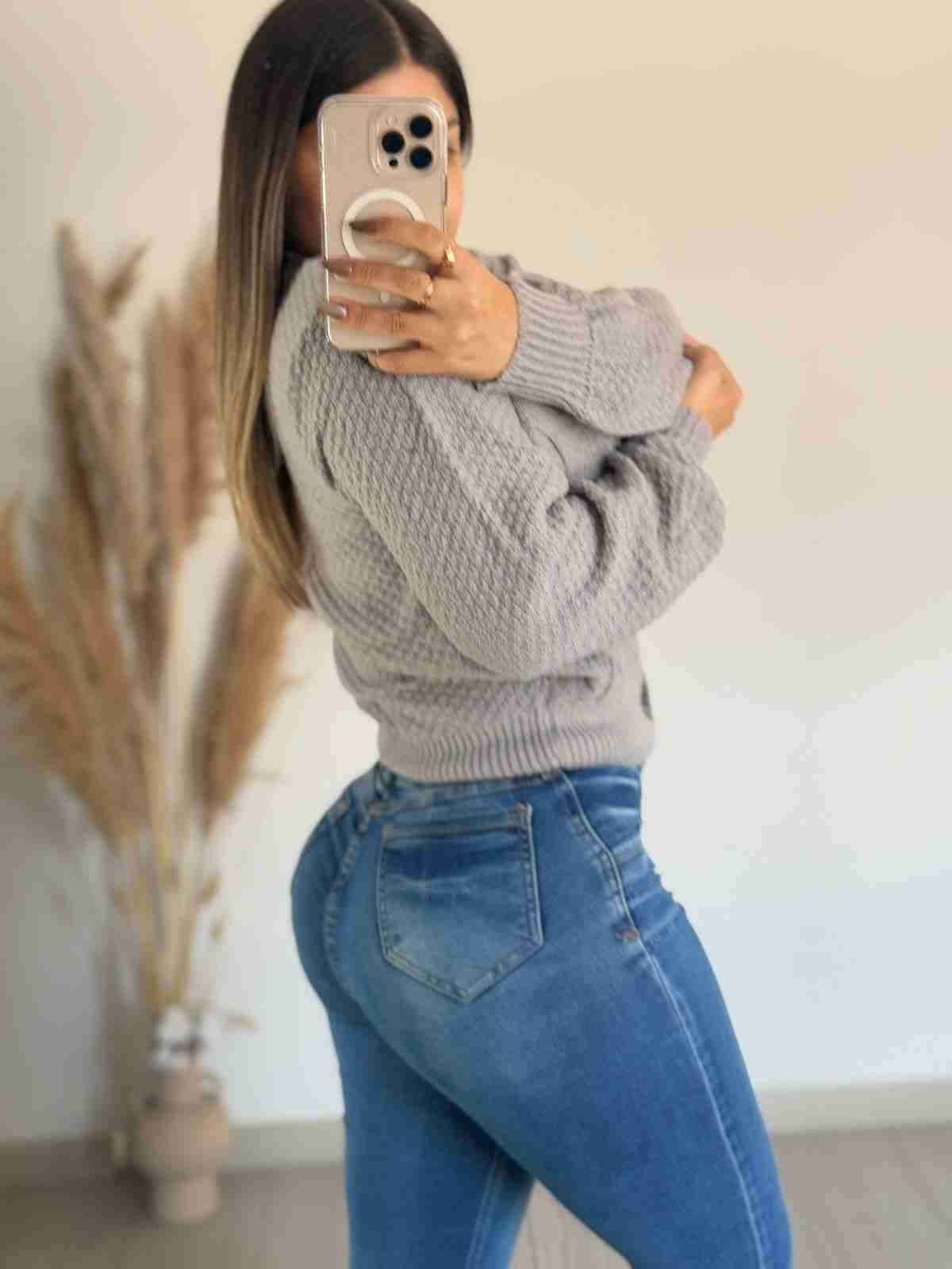 Cárdigan gris tejido - 2