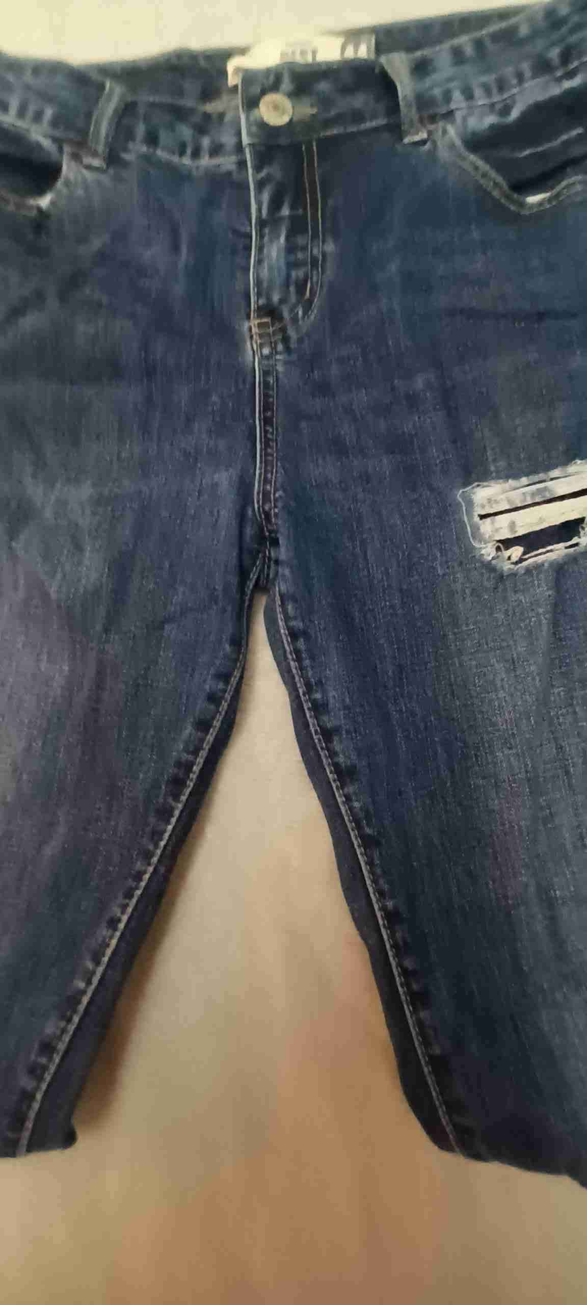 Jeans azul desgastados barbados 44 - miniatura 2