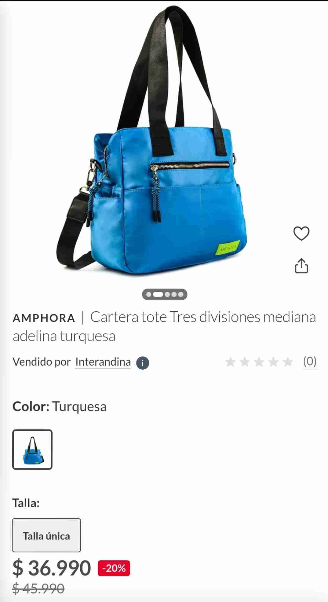 Bolso azul con correa Amphora - miniatura 6