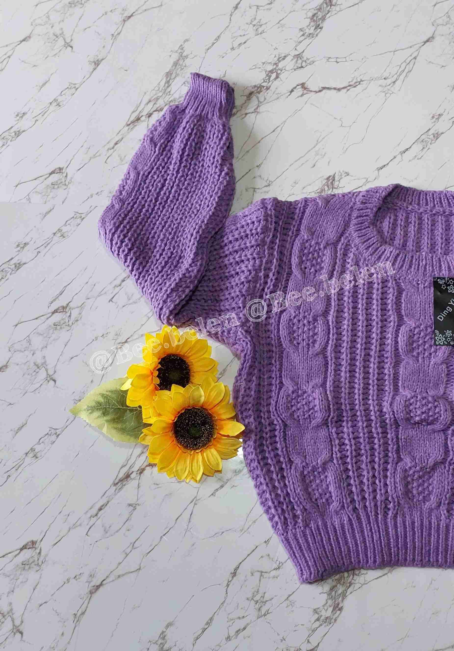 Suéter morado tejido - miniatura 2