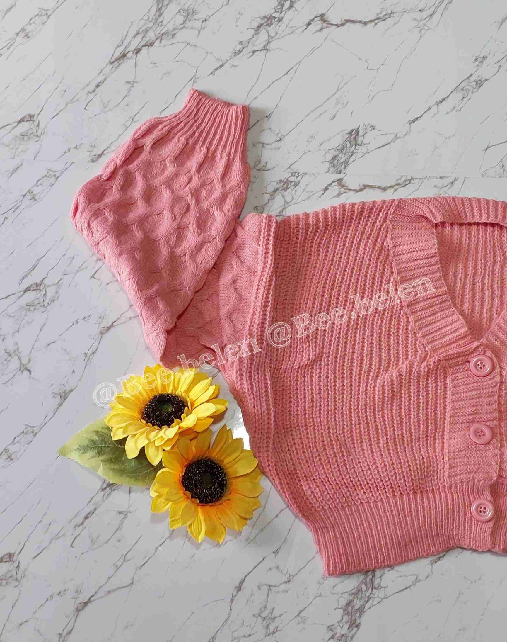 Cardigan rosado tejido - miniatura 2