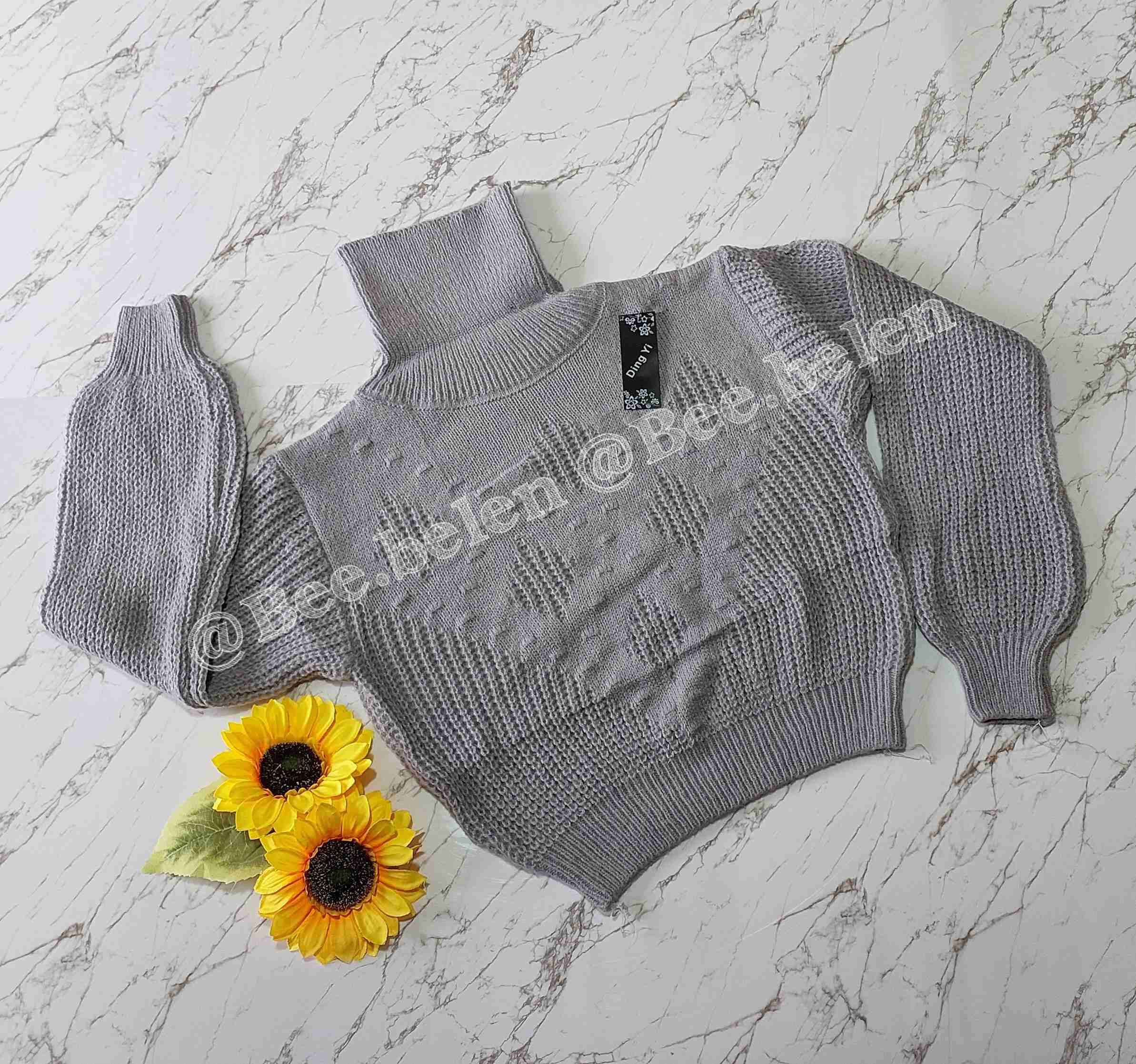 Suéter gris de punto - 1