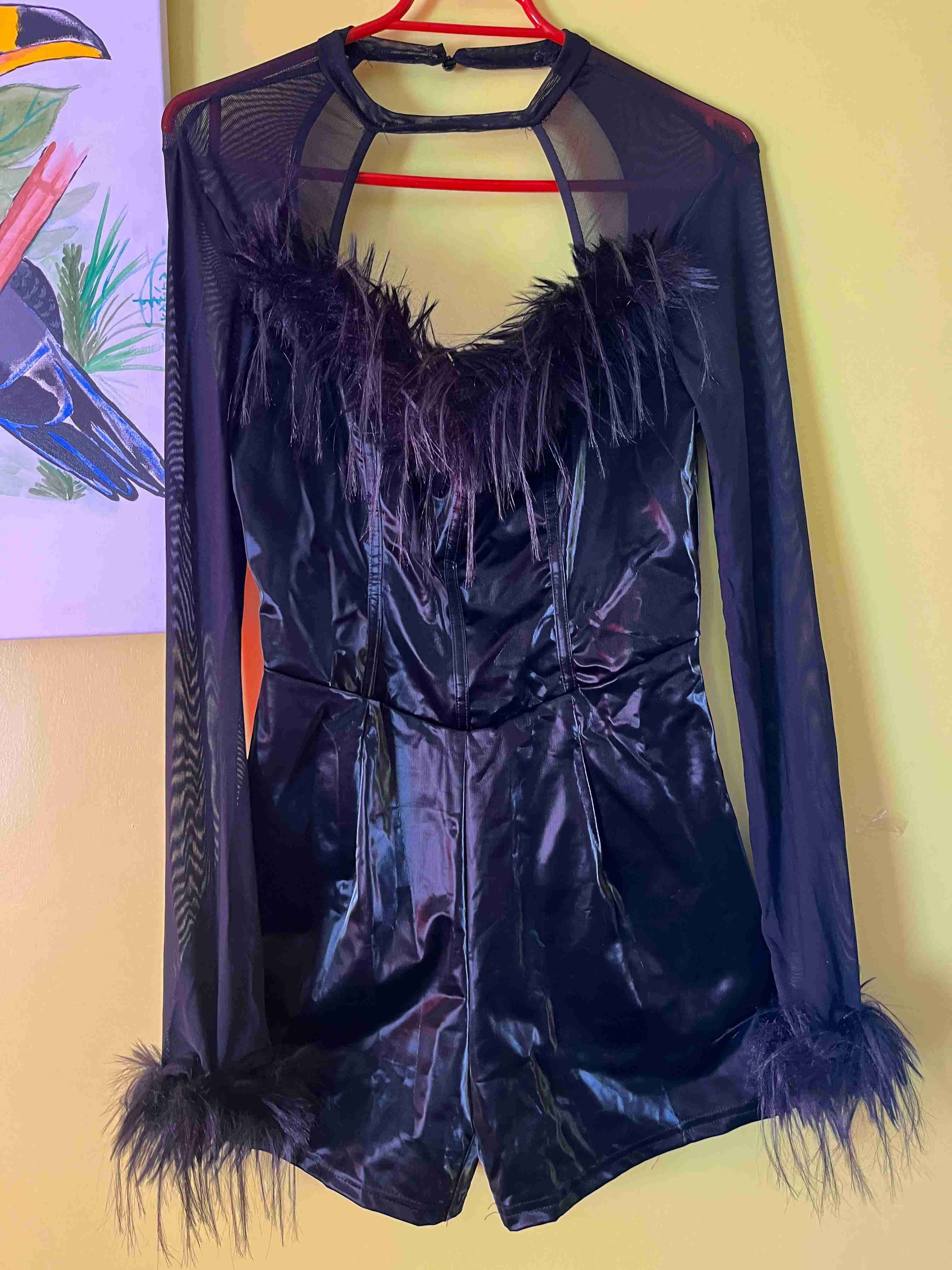 Enterito negro con plumas - miniatura 2