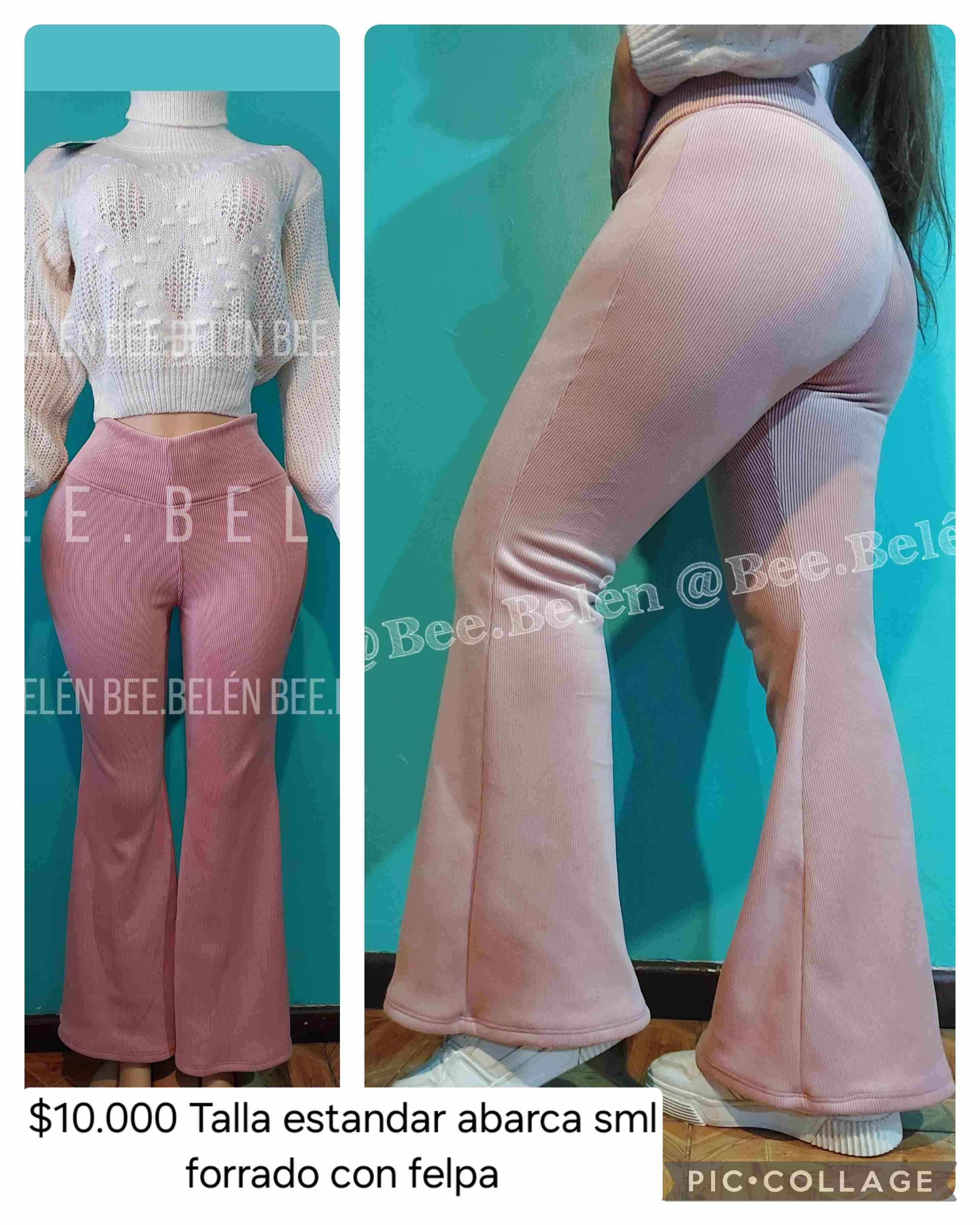 Pantalones flare rosados con felpa - miniatura 2