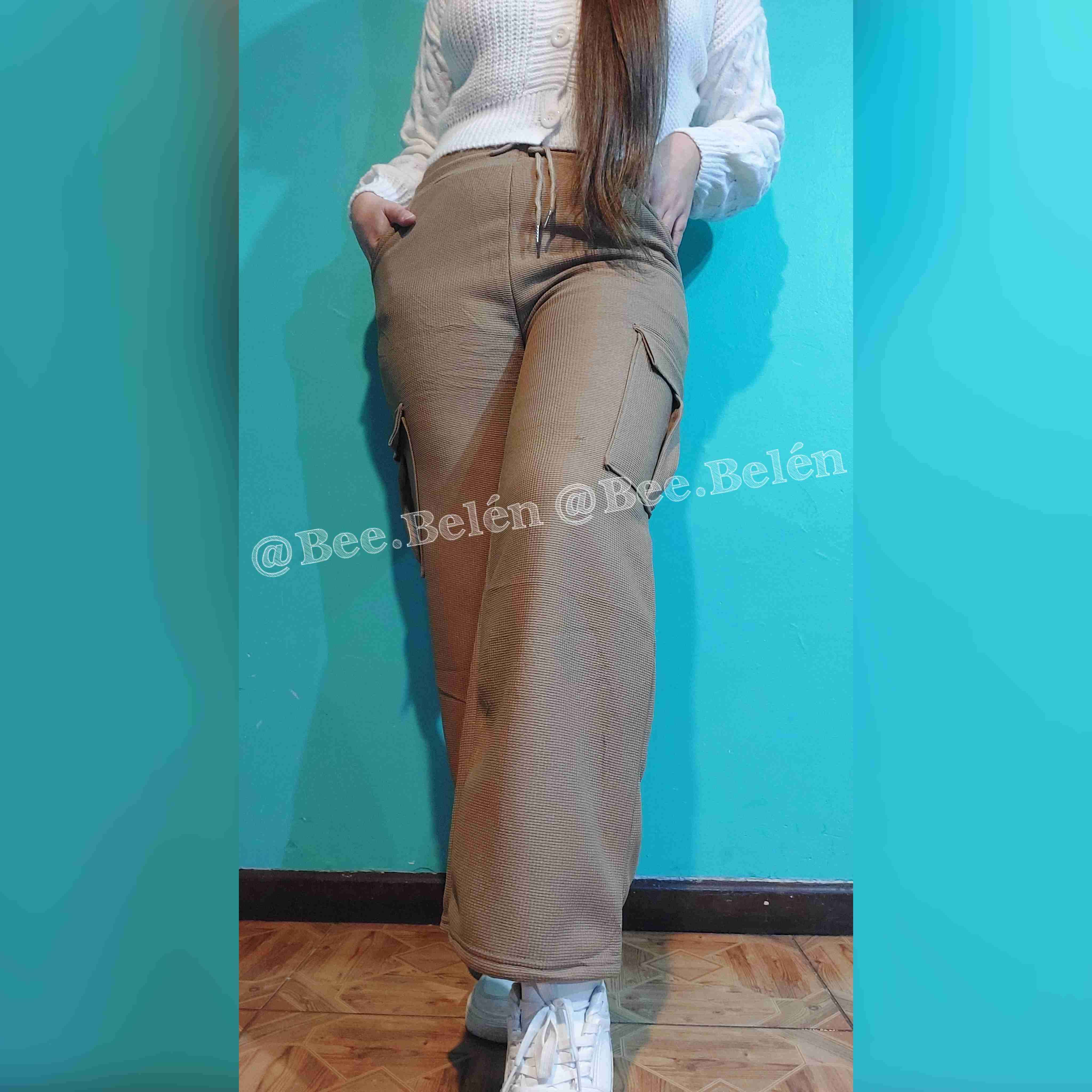 Pantalón cargo marrón mujer - miniatura 2