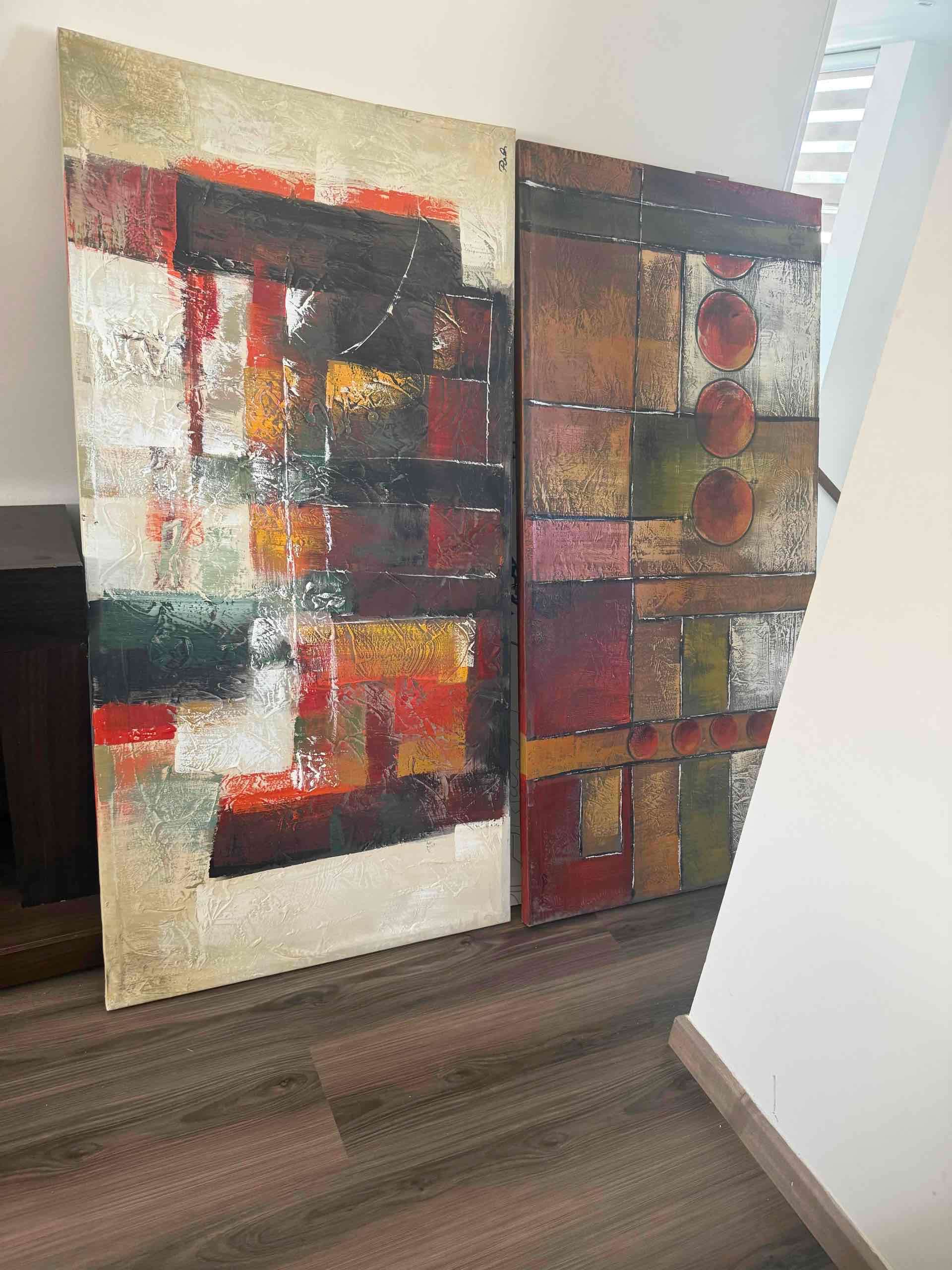 Pinturas abstractas en lienzo