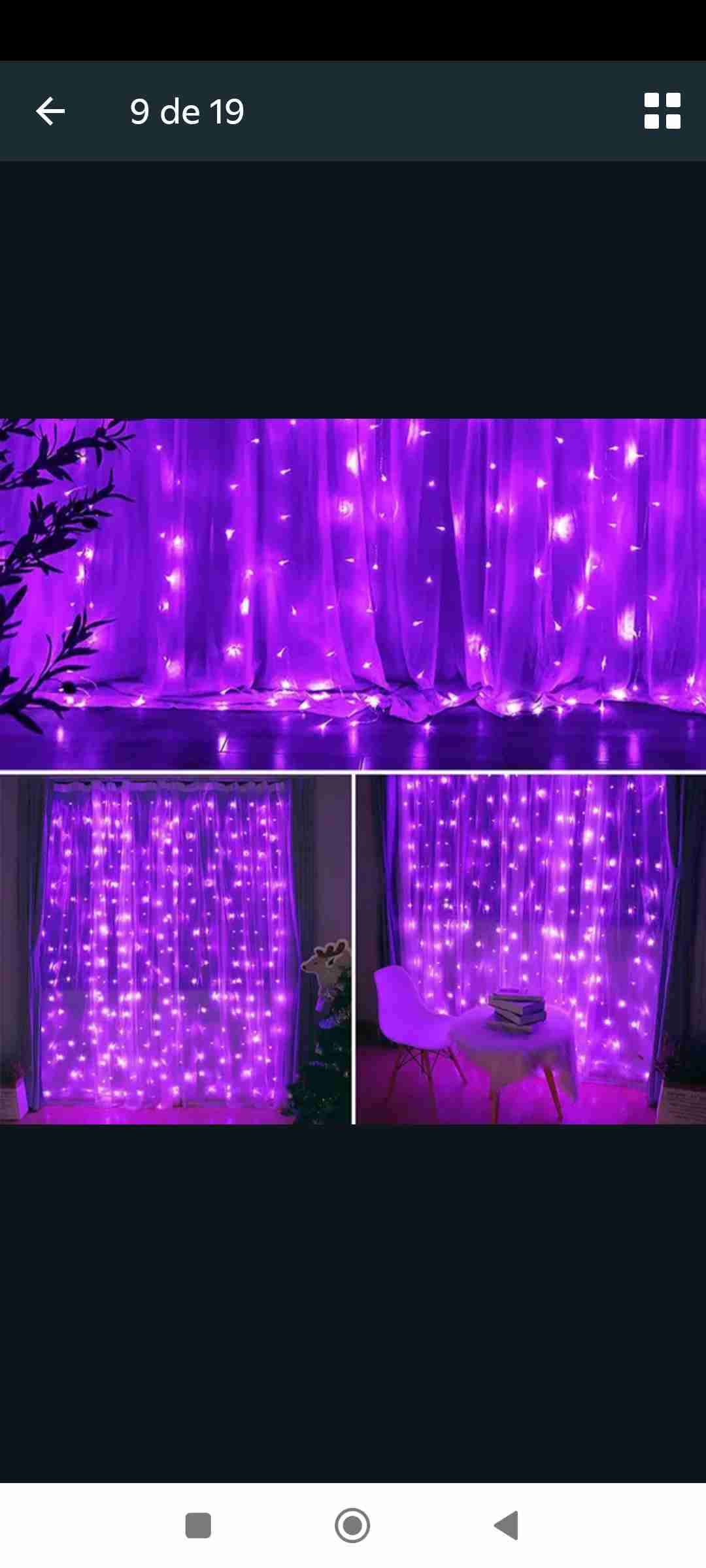 Cortina de luces LED moradas - miniatura 1