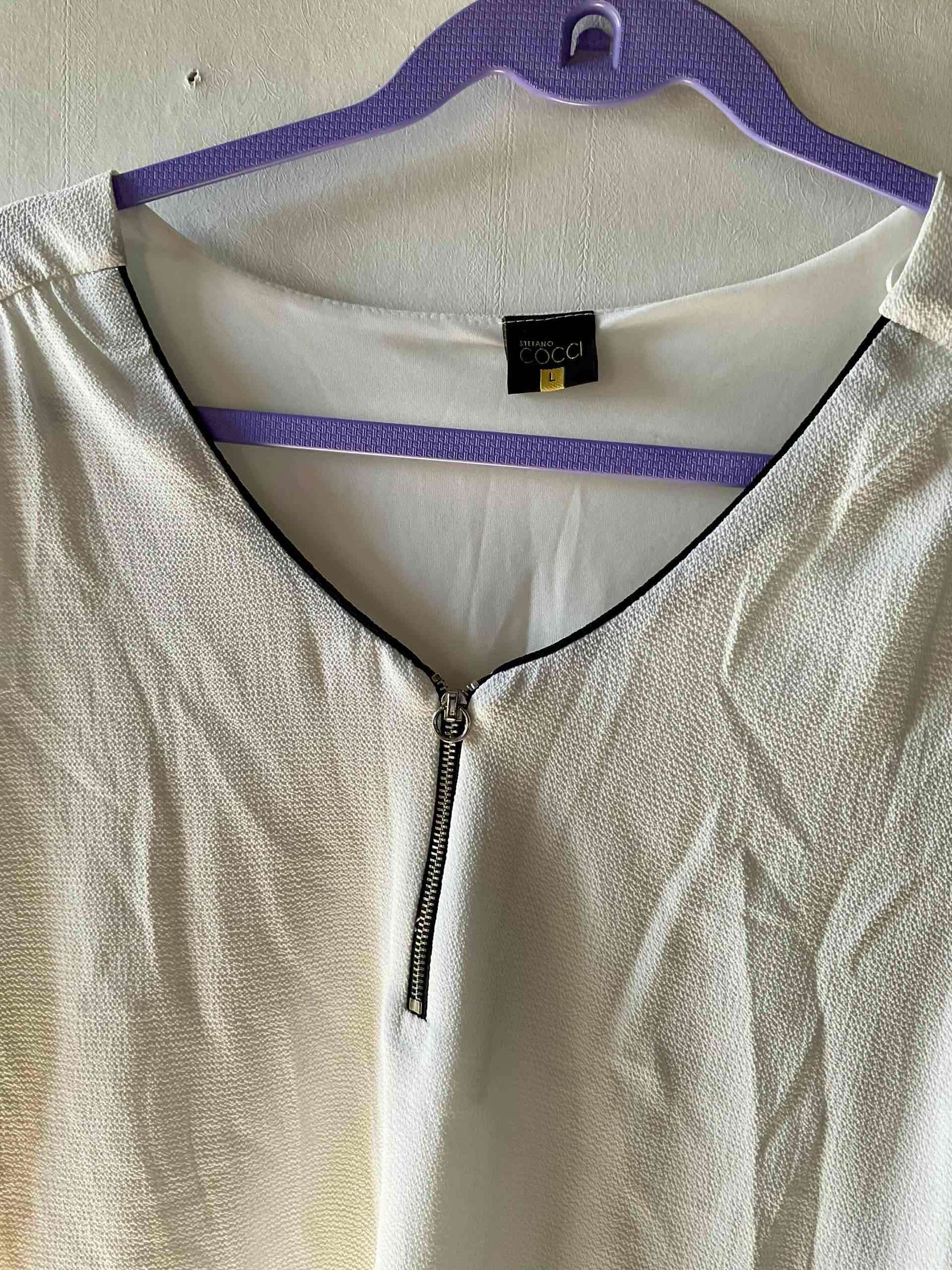 Blusa blanca con cierre - miniatura 3