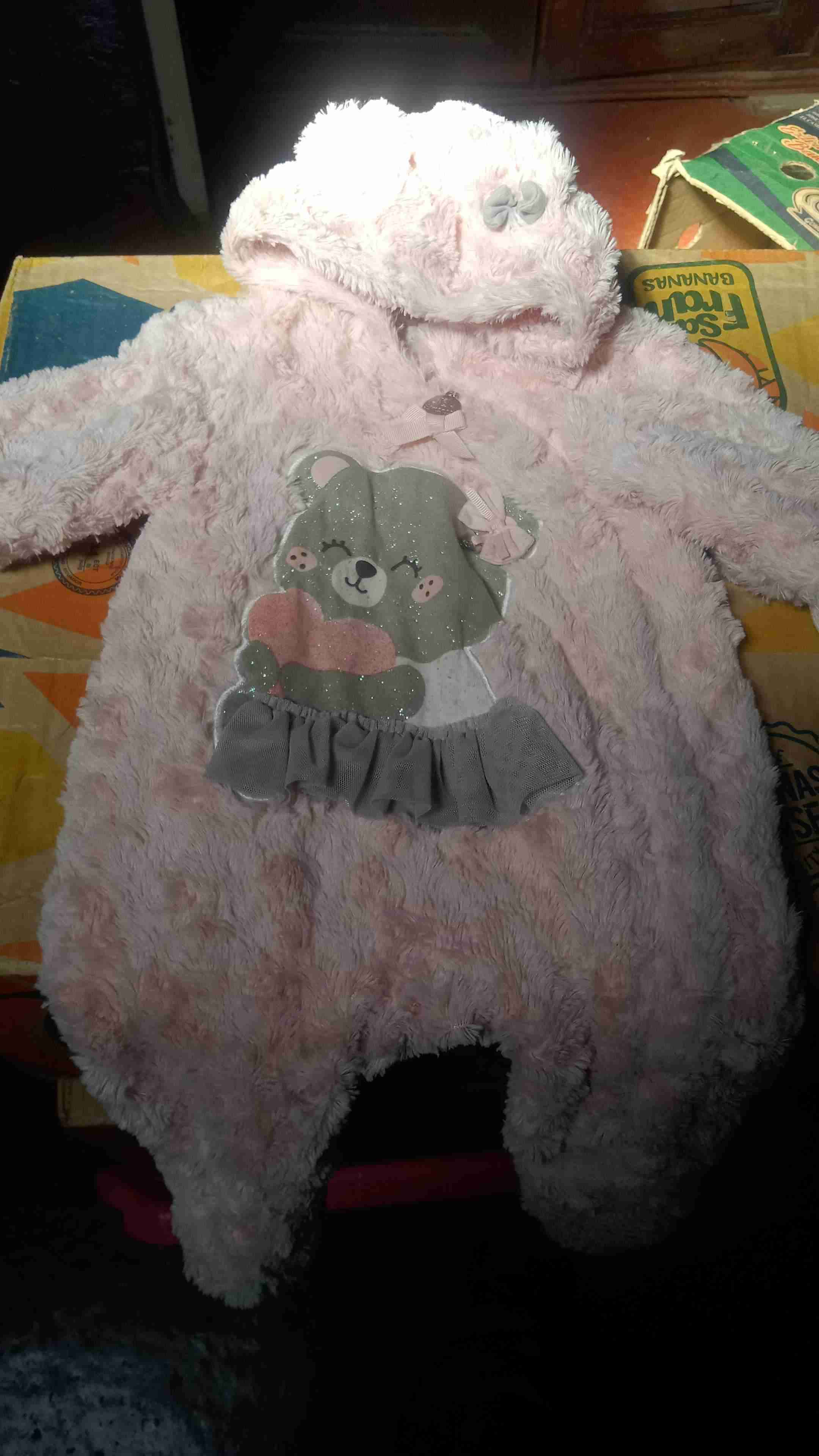 Enterito rosado bebé con oso - 1