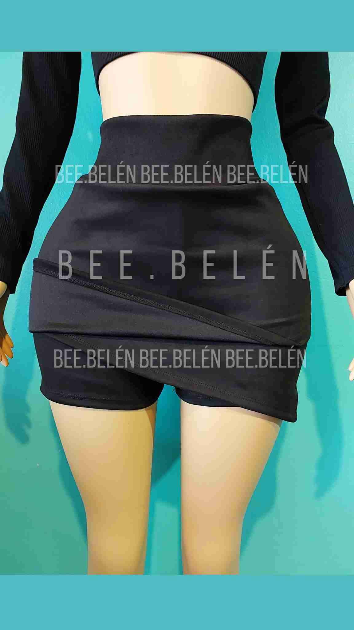 Falda short negra elegante sm y lxl - miniatura 2