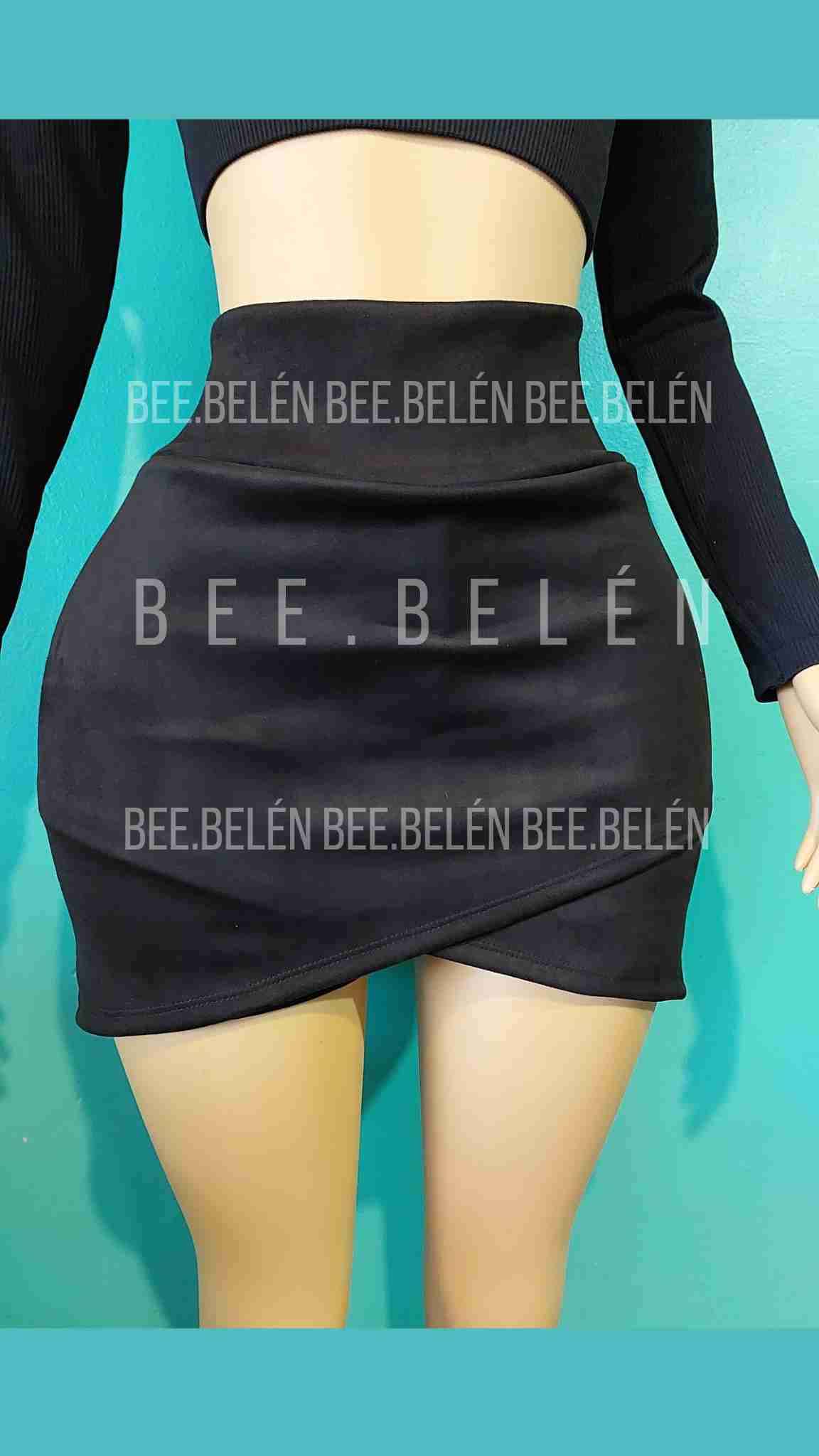 Falda short negra elegante sm y lxl - miniatura 5