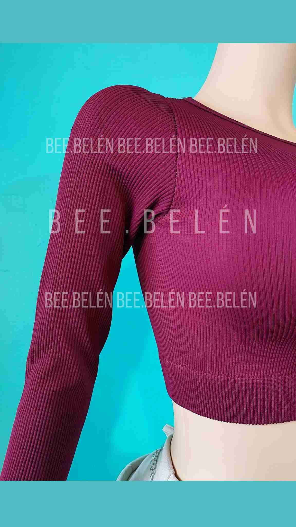 Crop top burdeos - miniatura 3