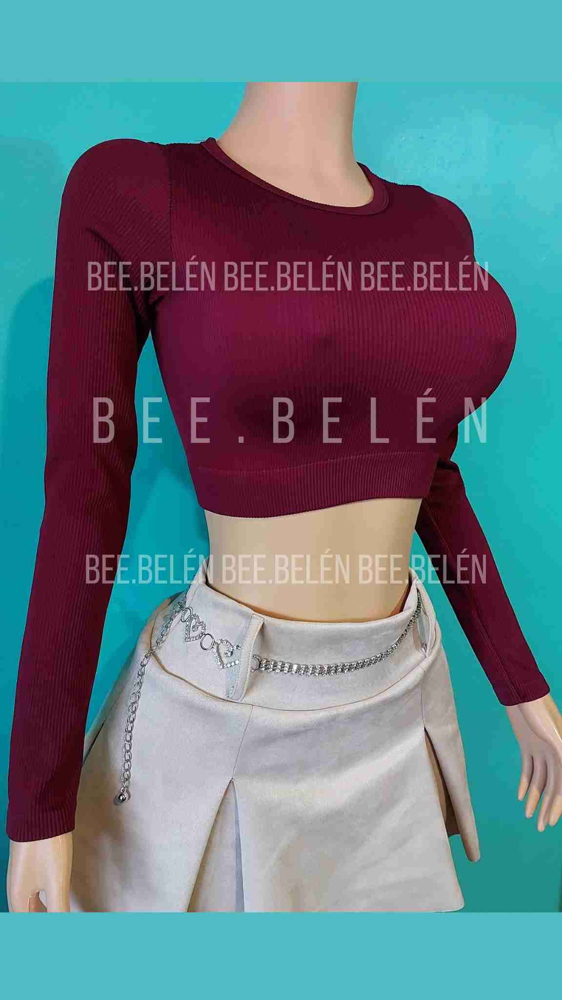 Crop top burdeos - miniatura 4