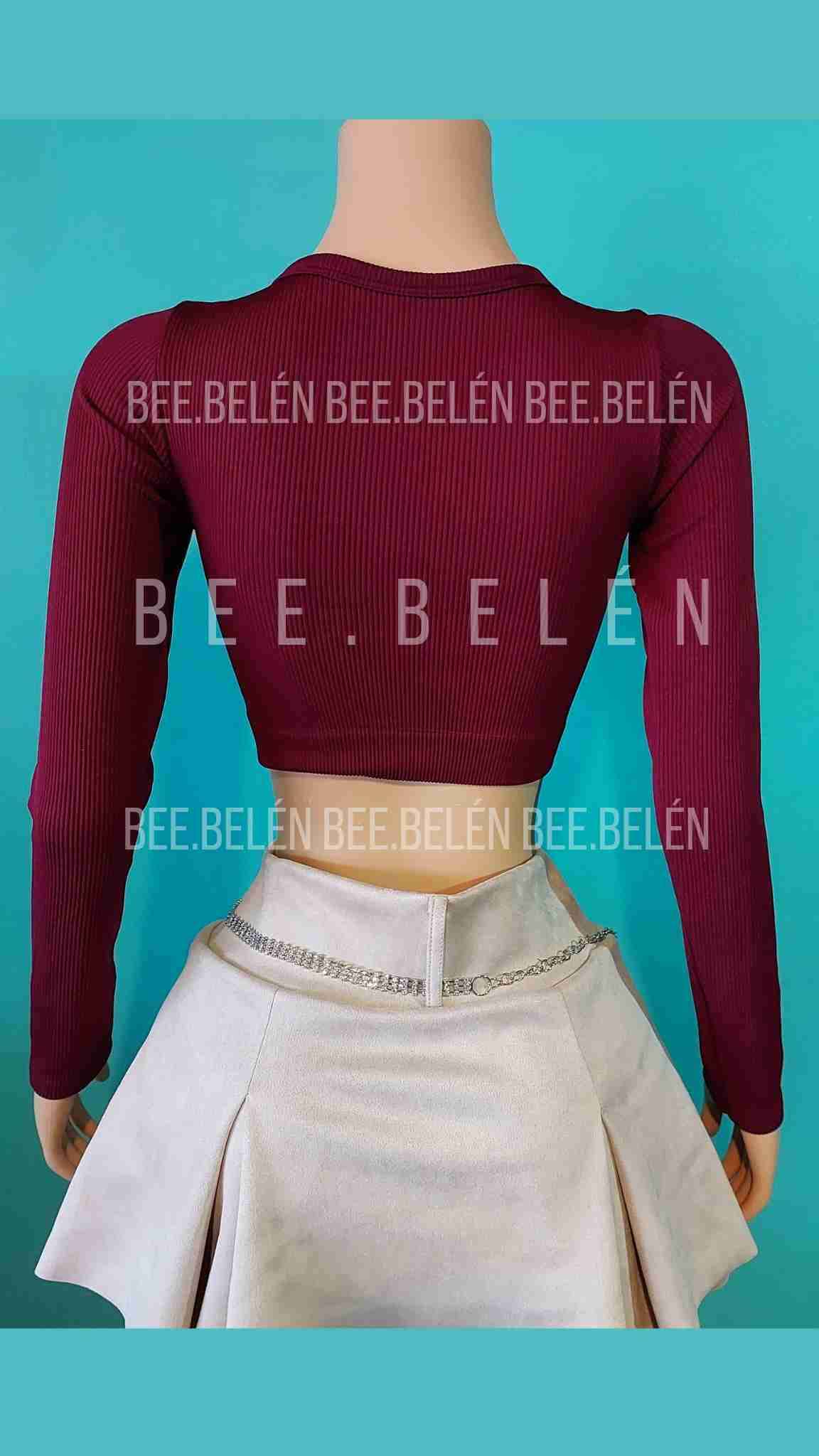 Crop top burdeos - miniatura 5