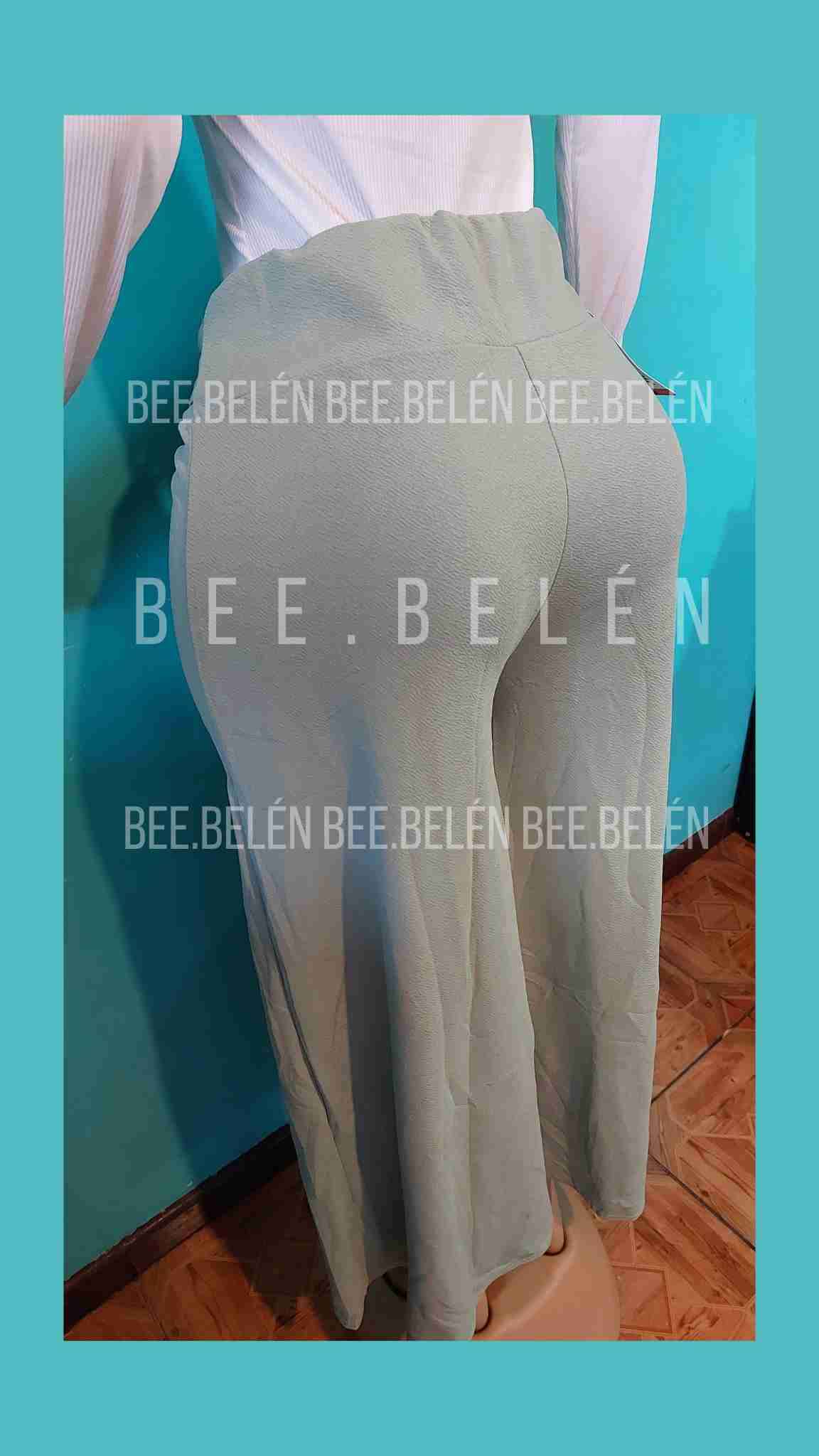 Pantalon palazzo con lazo verde - miniatura 4