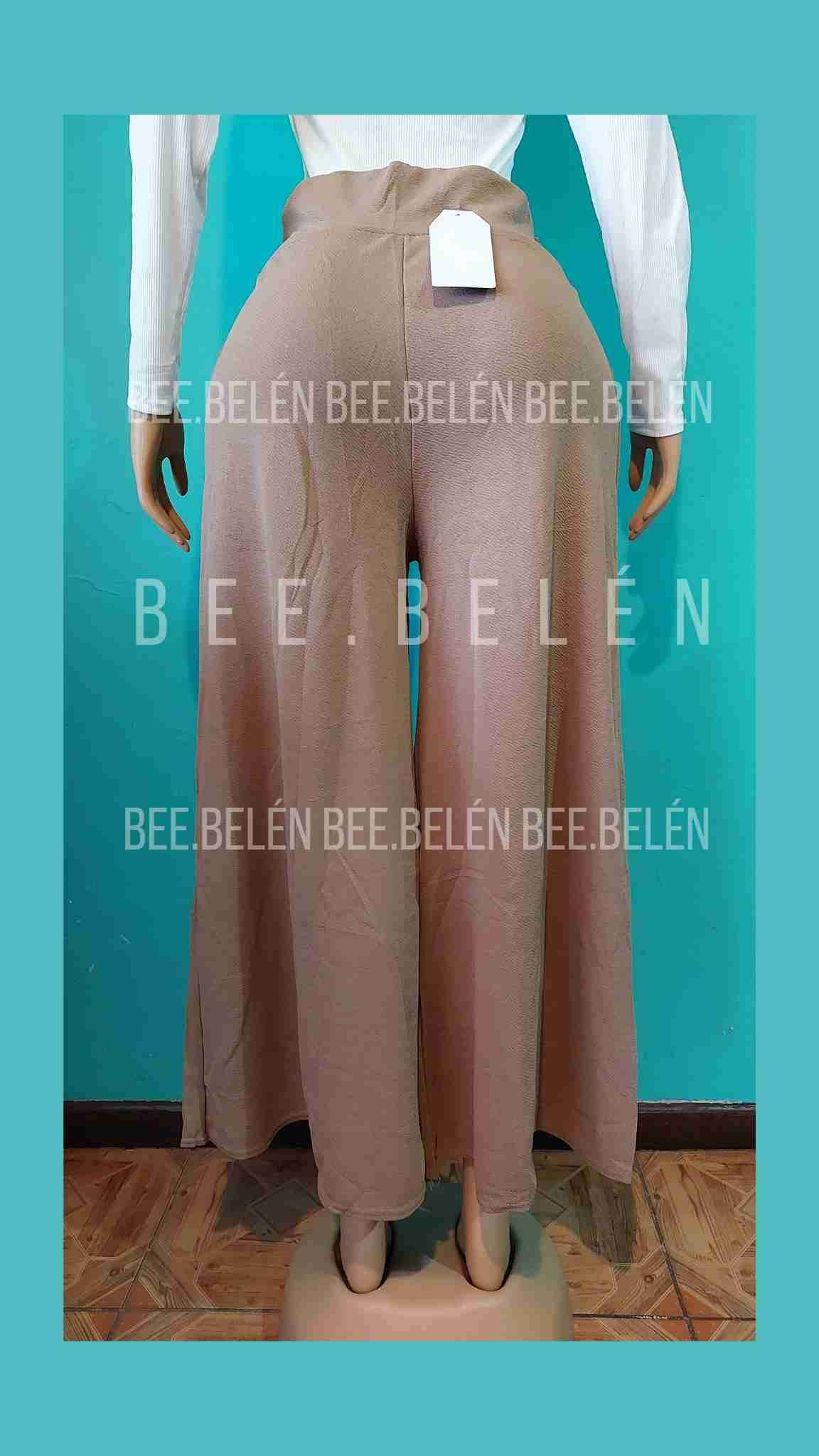 Pantalon palazzo café con lazo - miniatura 5