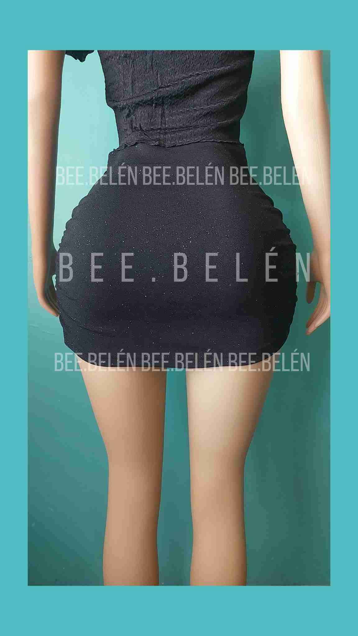 Mini falda negra con brillos - miniatura 4