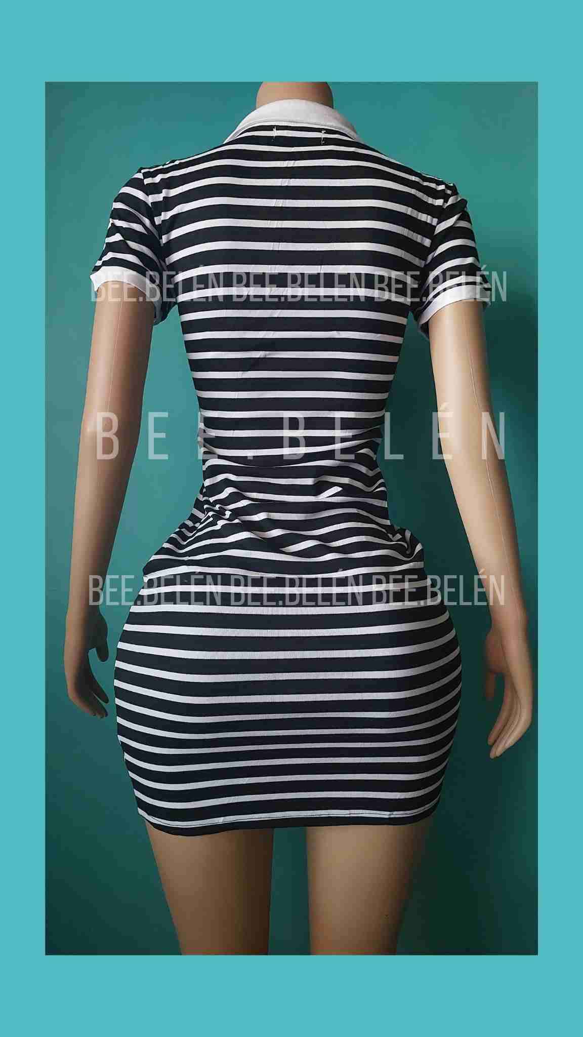 Vestido a rayas blanco y negro - miniatura 3