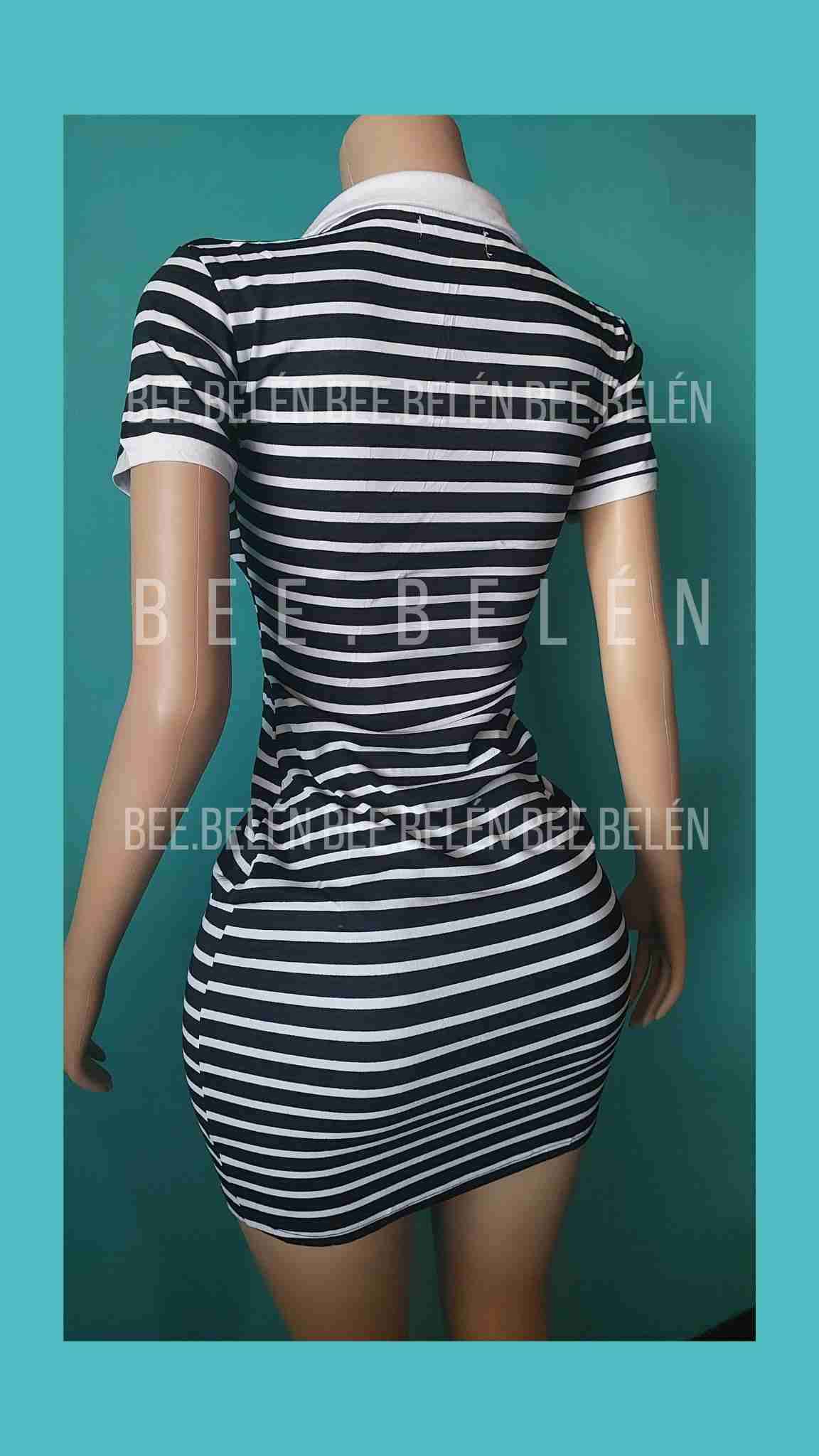 Vestido a rayas blanco y negro - miniatura 4