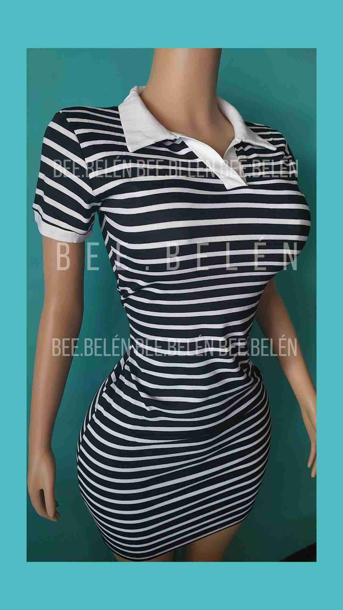 Vestido a rayas blanco y negro - miniatura 5