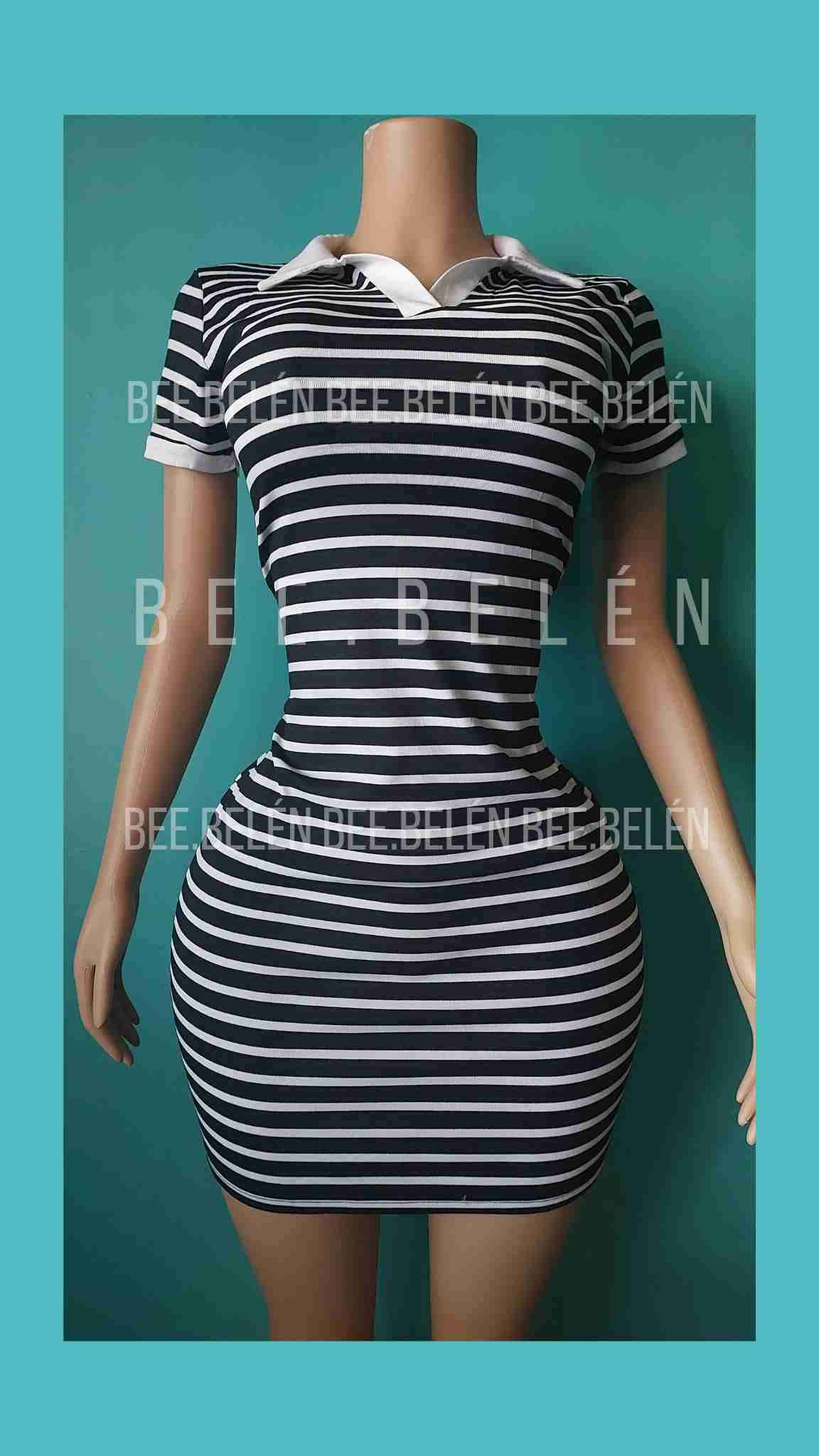 Vestido a rayas blanco y negro - miniatura 6