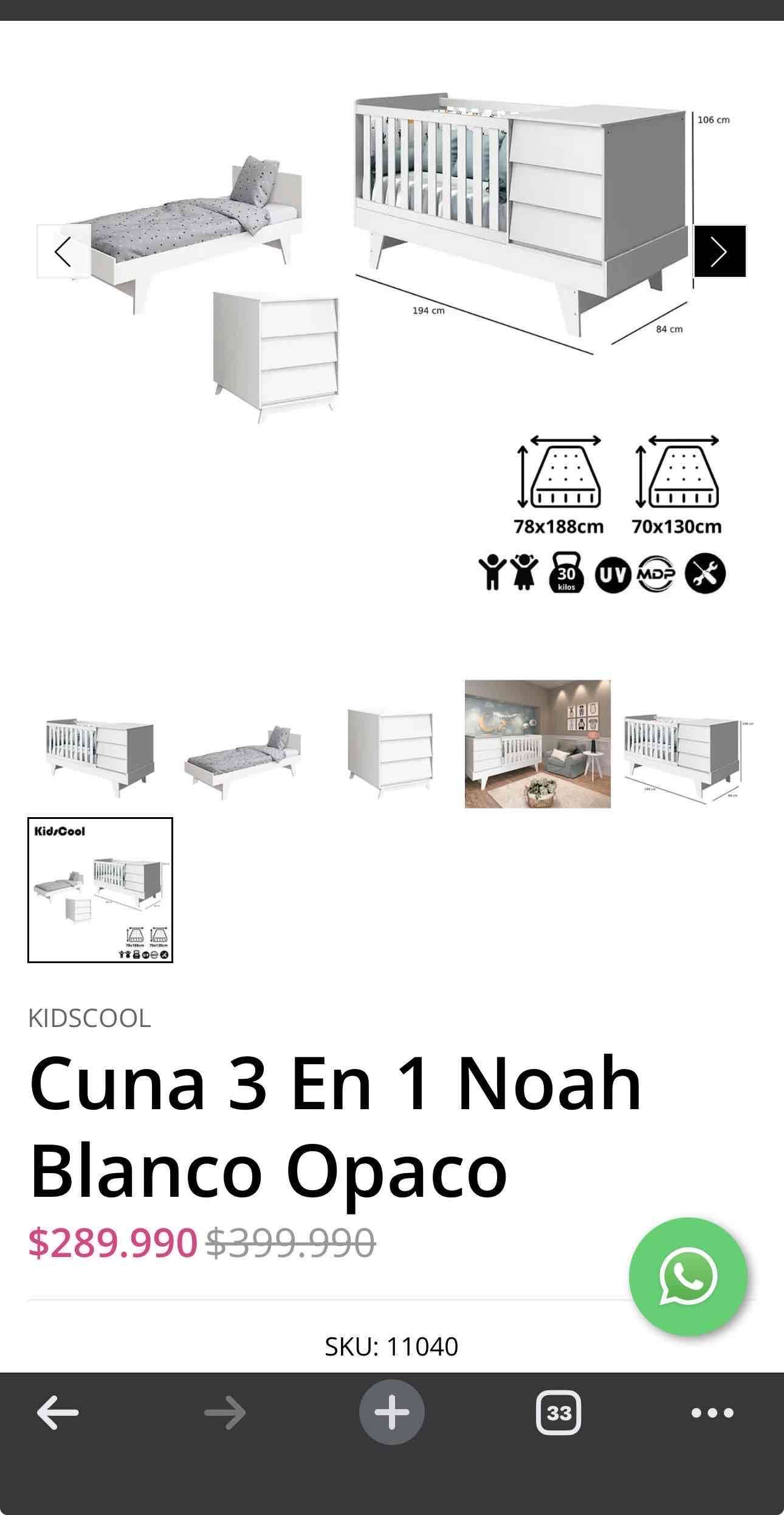 Cuna de madera blanca - 4