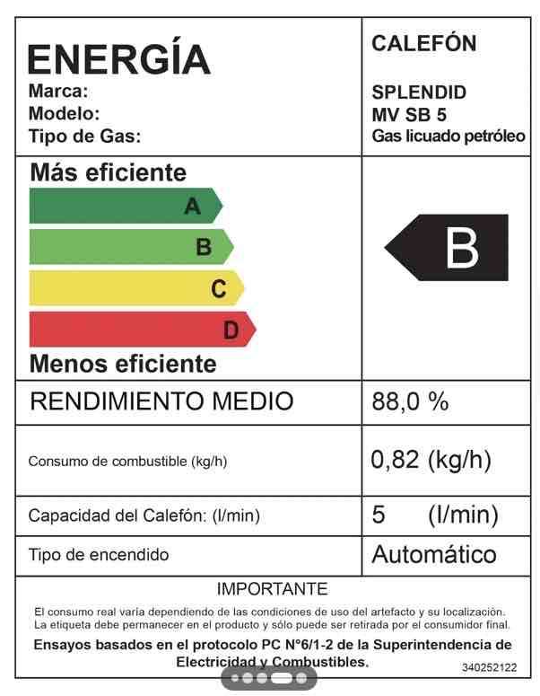 Calefón a gas 5 litros Splendid - miniatura 5