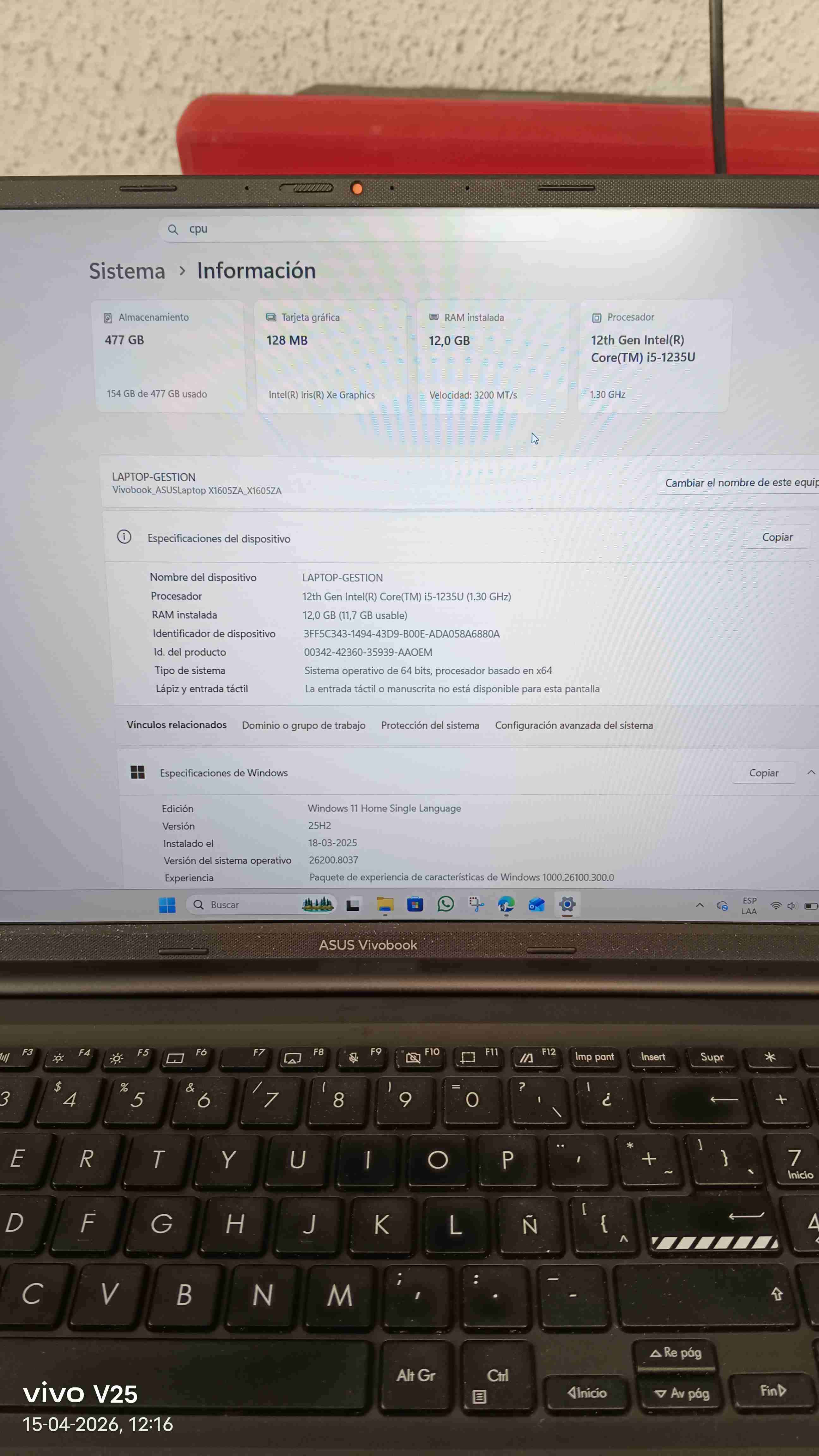 Laptop ASUS VivoBook 15" - 3