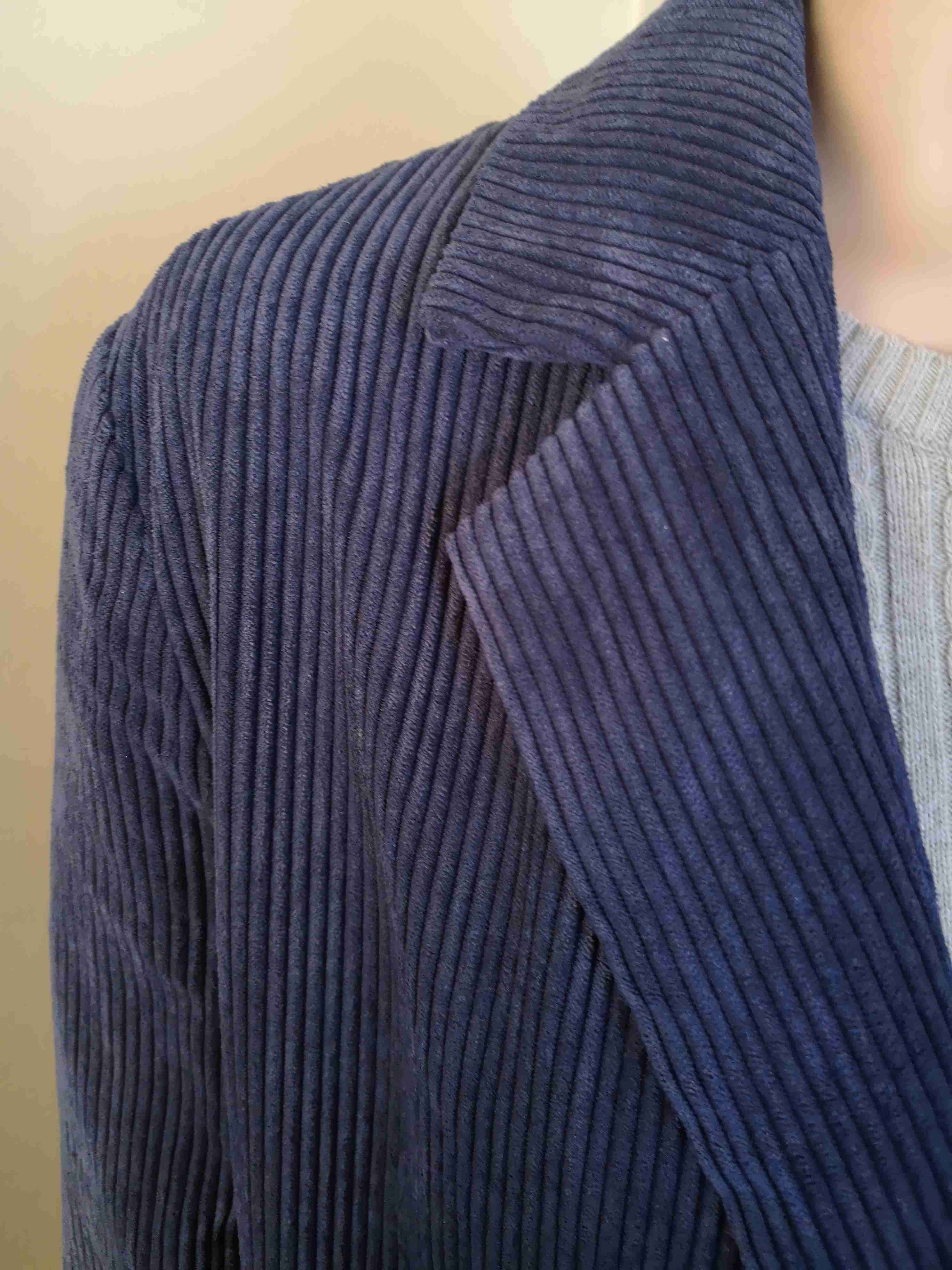 Abrigo cotele azul largo - miniatura 2