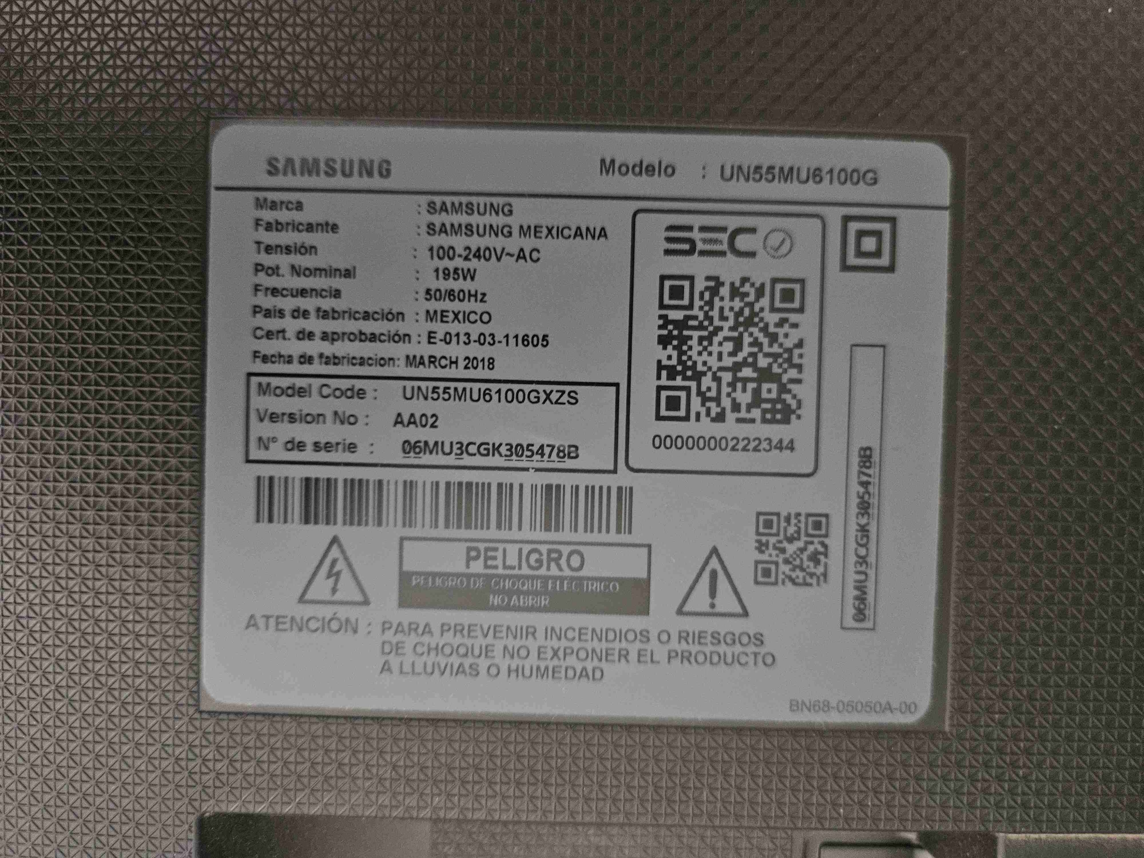 Televisor Samsung UN55MU6100G 55 pulgadas - 1