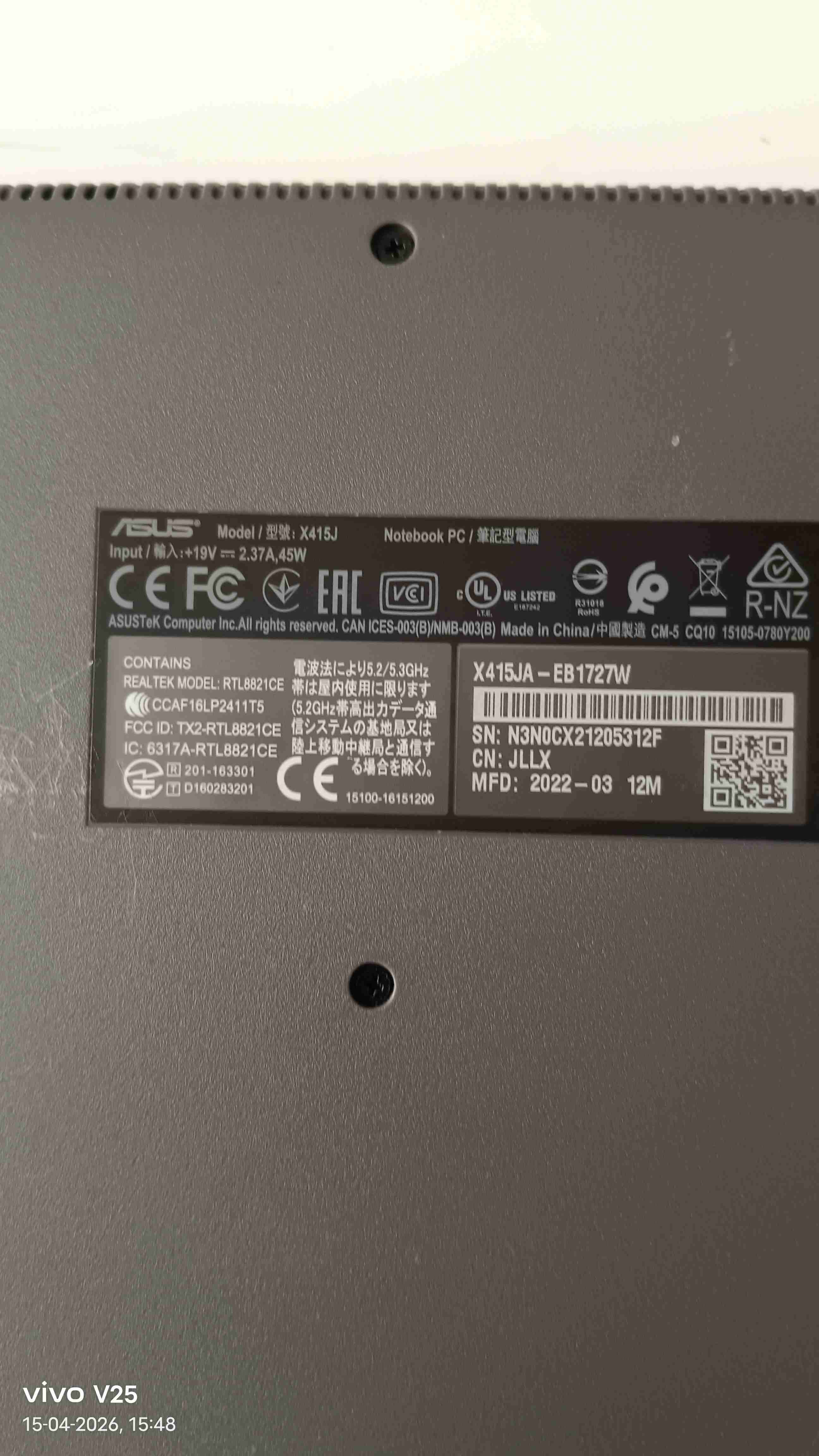 Notebook ASUS X415J - miniatura 1