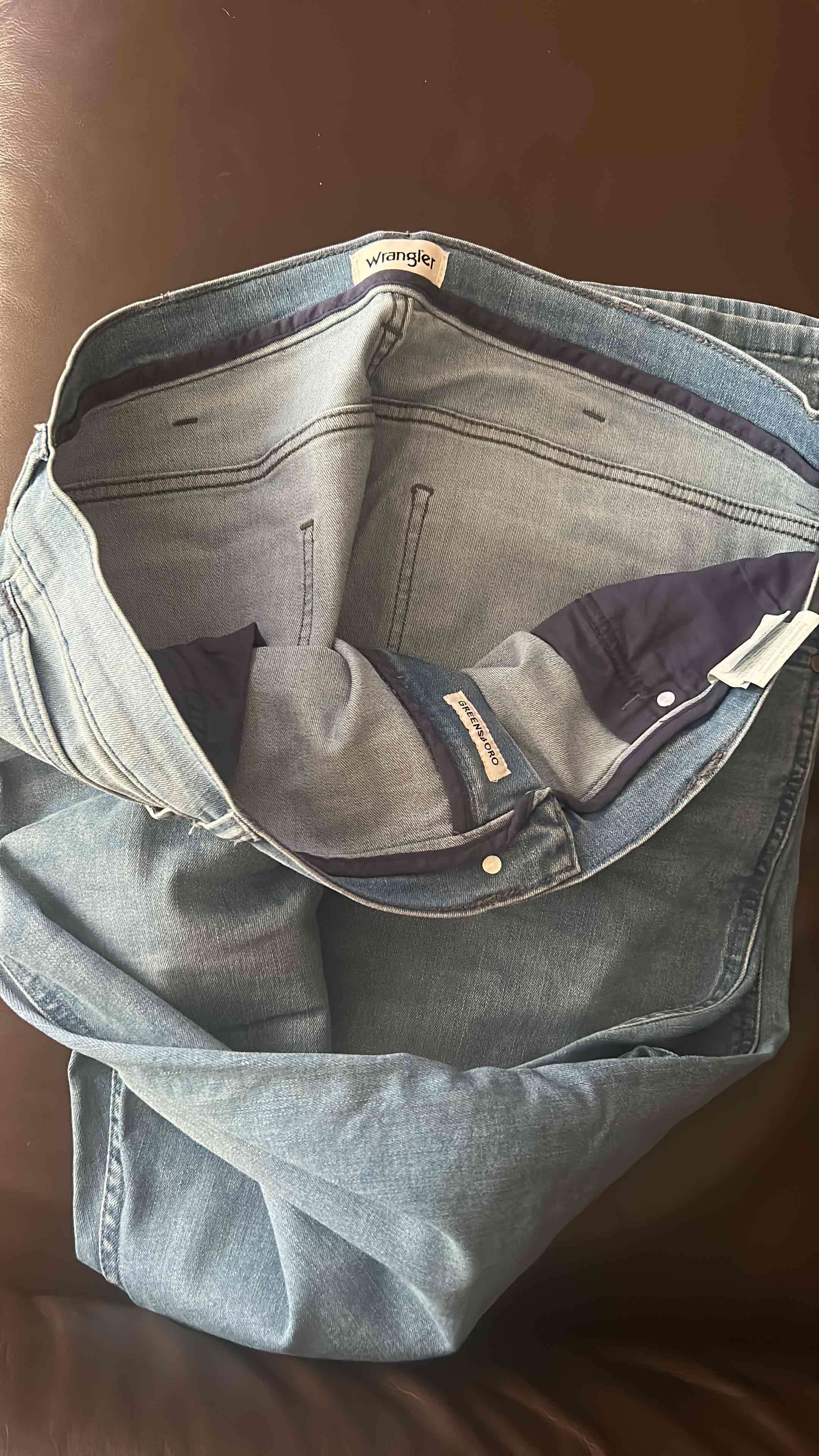 Jeans de mezclilla azul wrangler original  t54 - miniatura 2