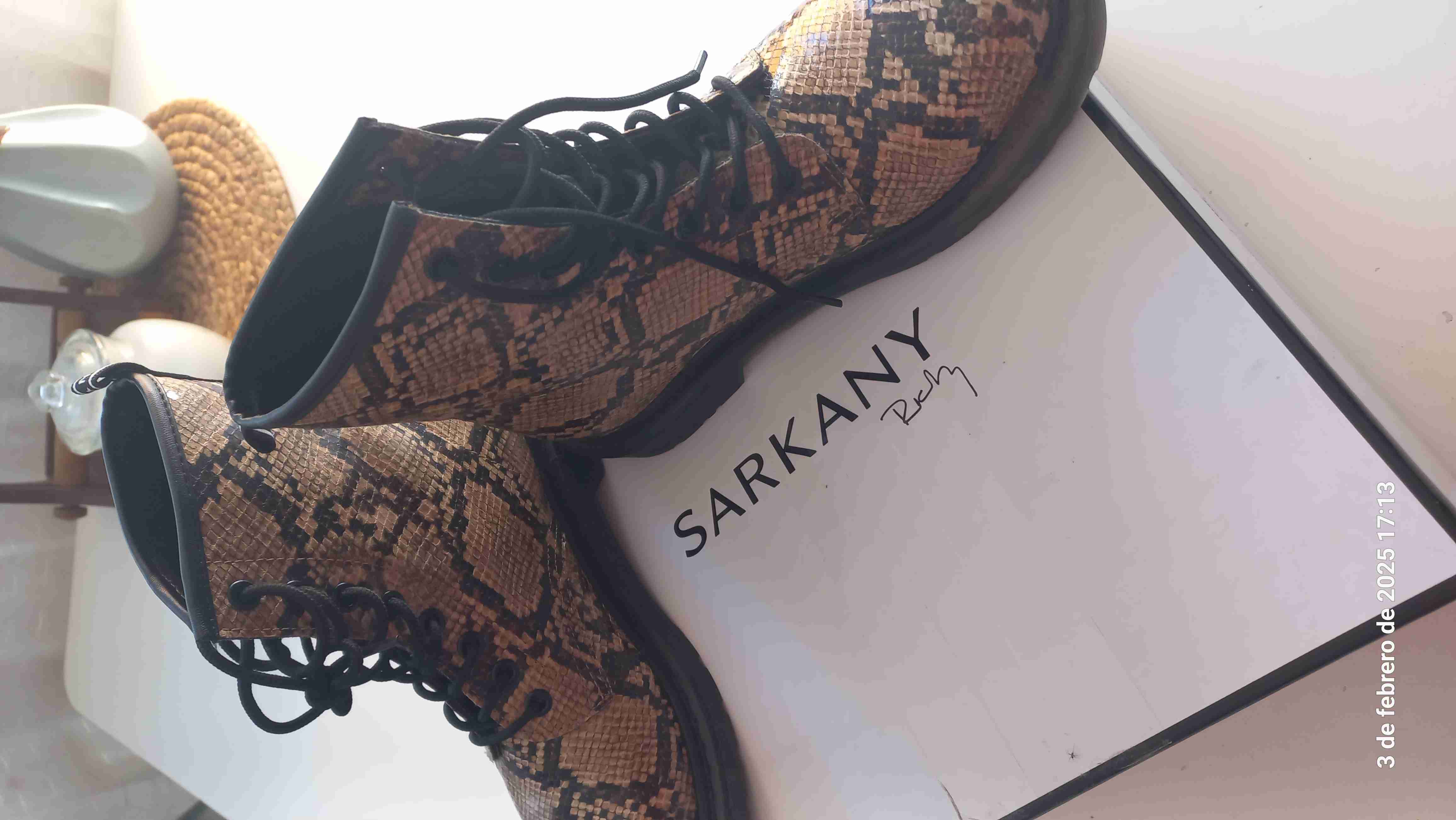 Botines de cuero estampado serpiente - 2