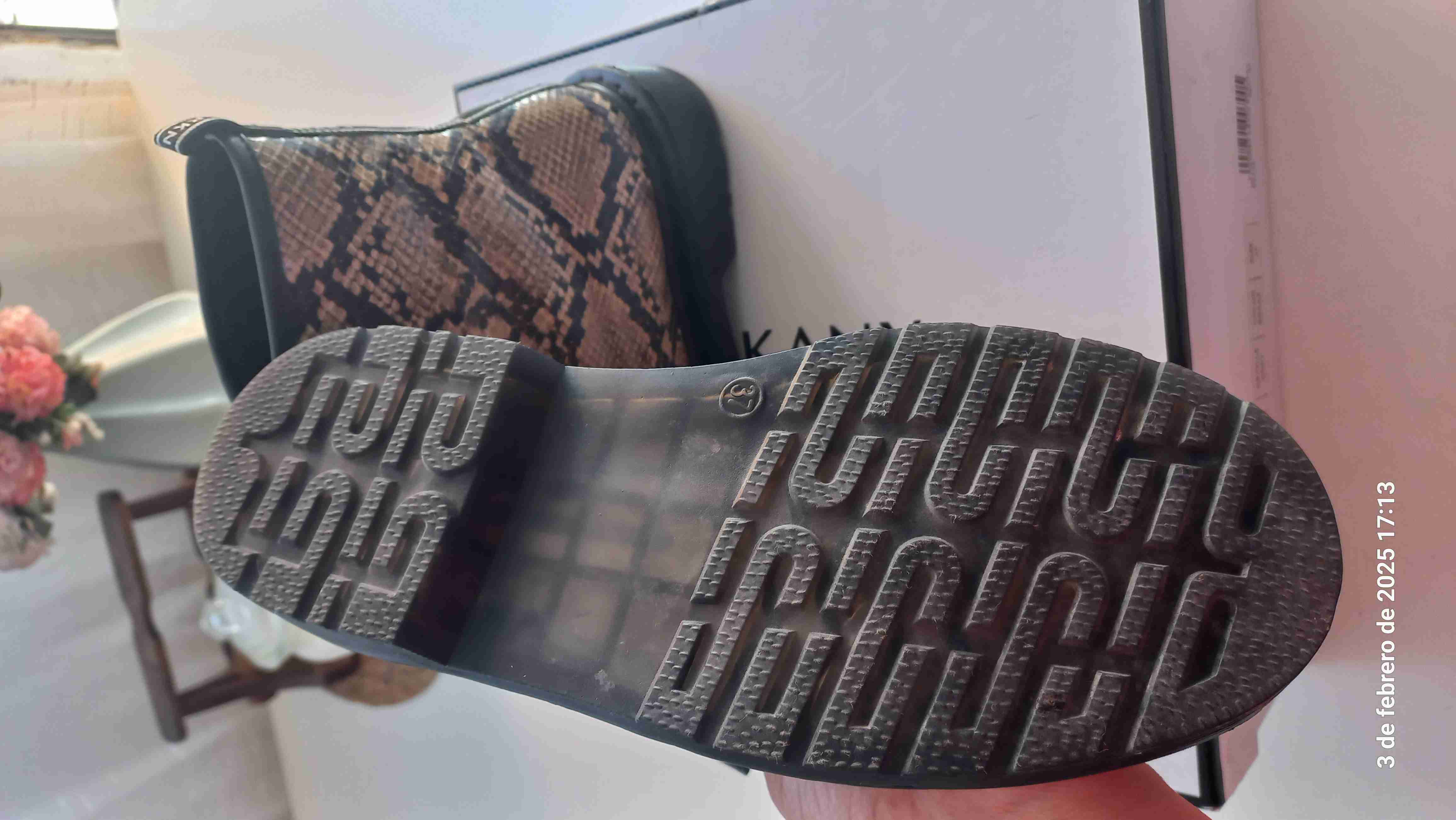 Botines de cuero estampado serpiente - 5