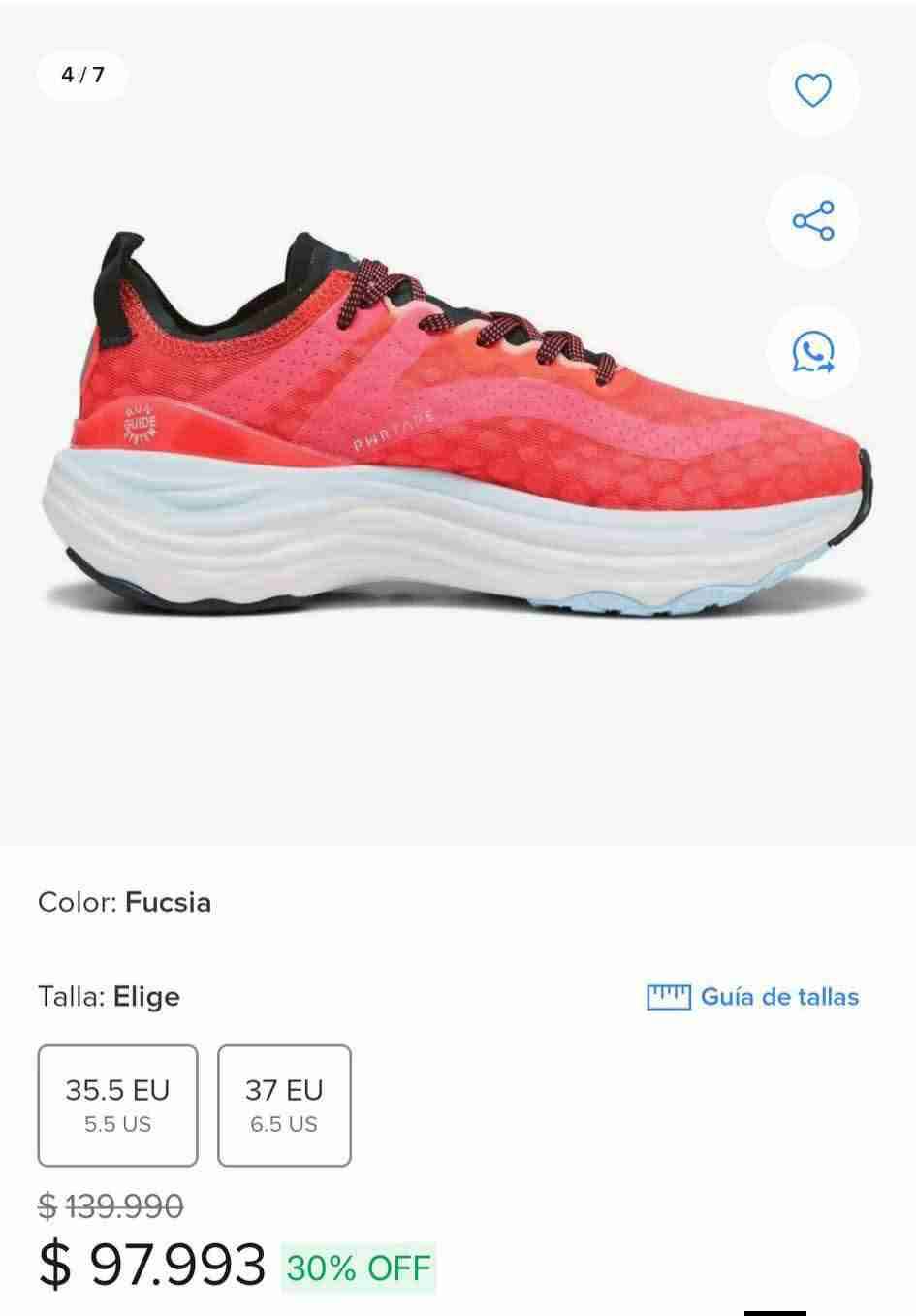 Zapatillas Puma Nitro Mujer 35.5/22cm - miniatura 4