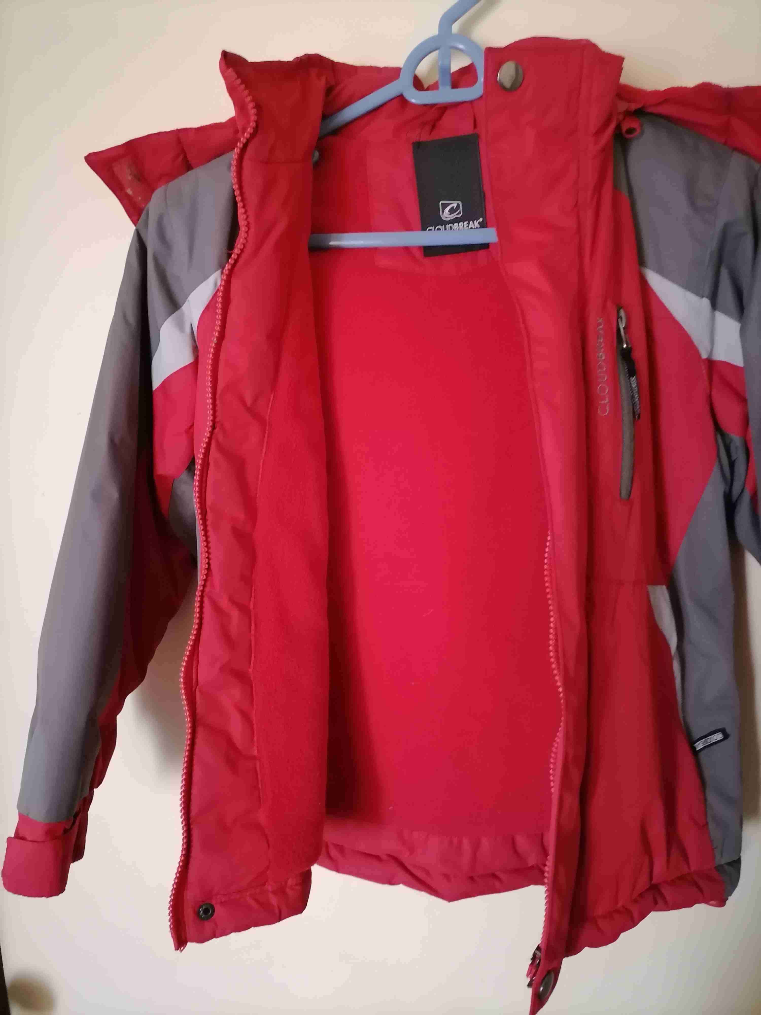 Chaqueta de niño impermeable invierno roja y gris - miniatura 2