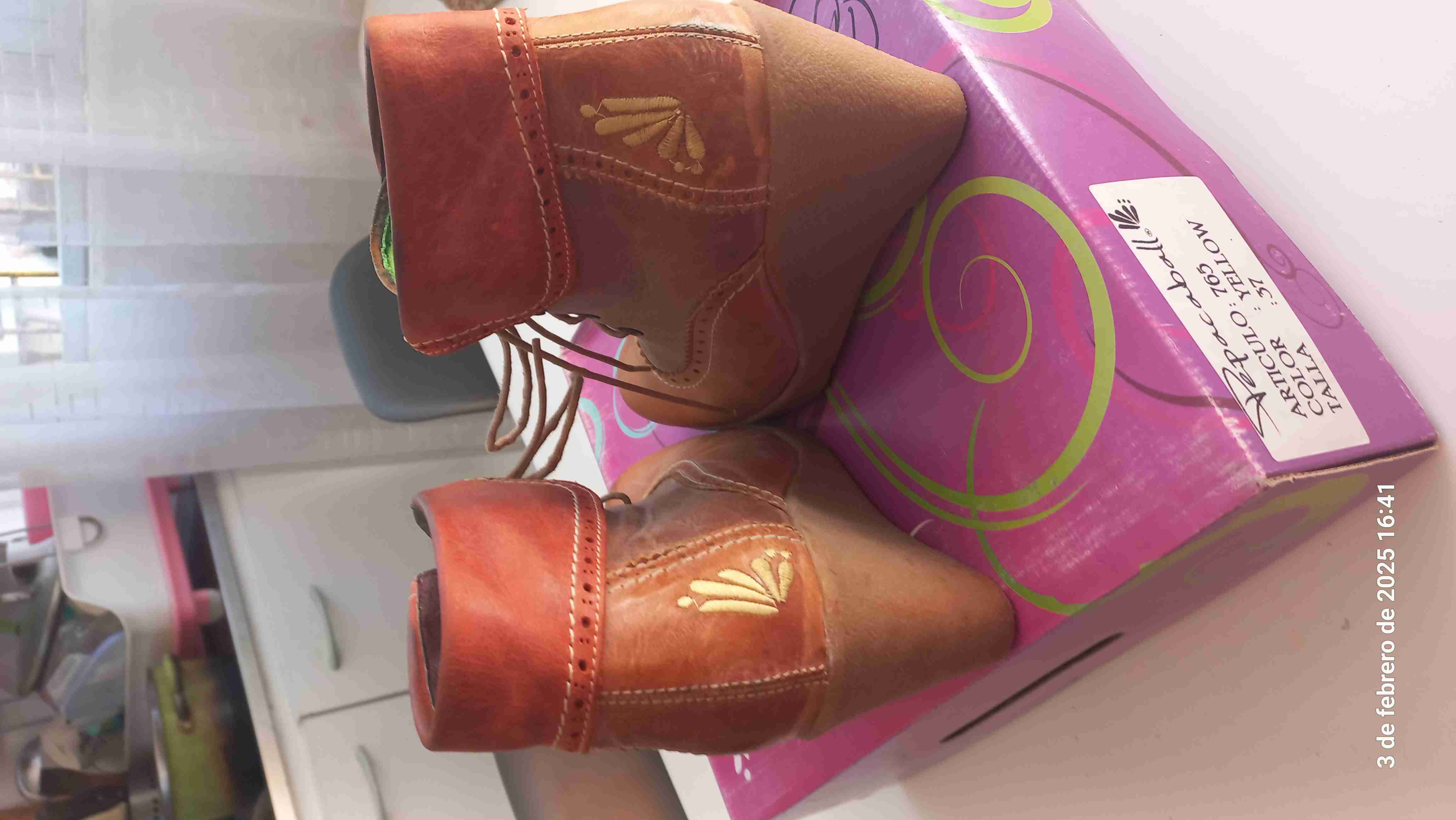 Botines marrones de cuero tall 37 - miniatura 4