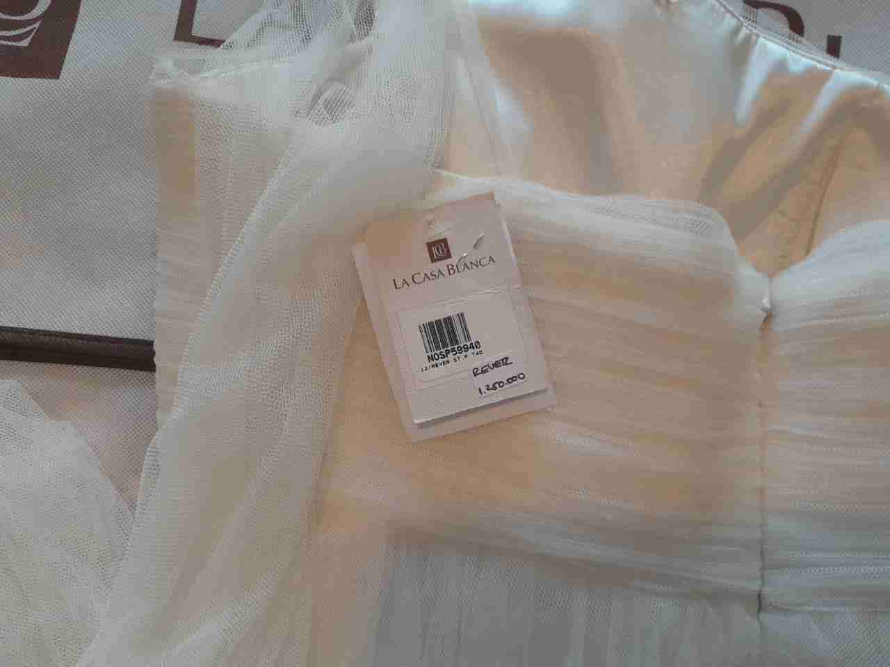 Vestido de novia blanco un hombro - miniatura 5