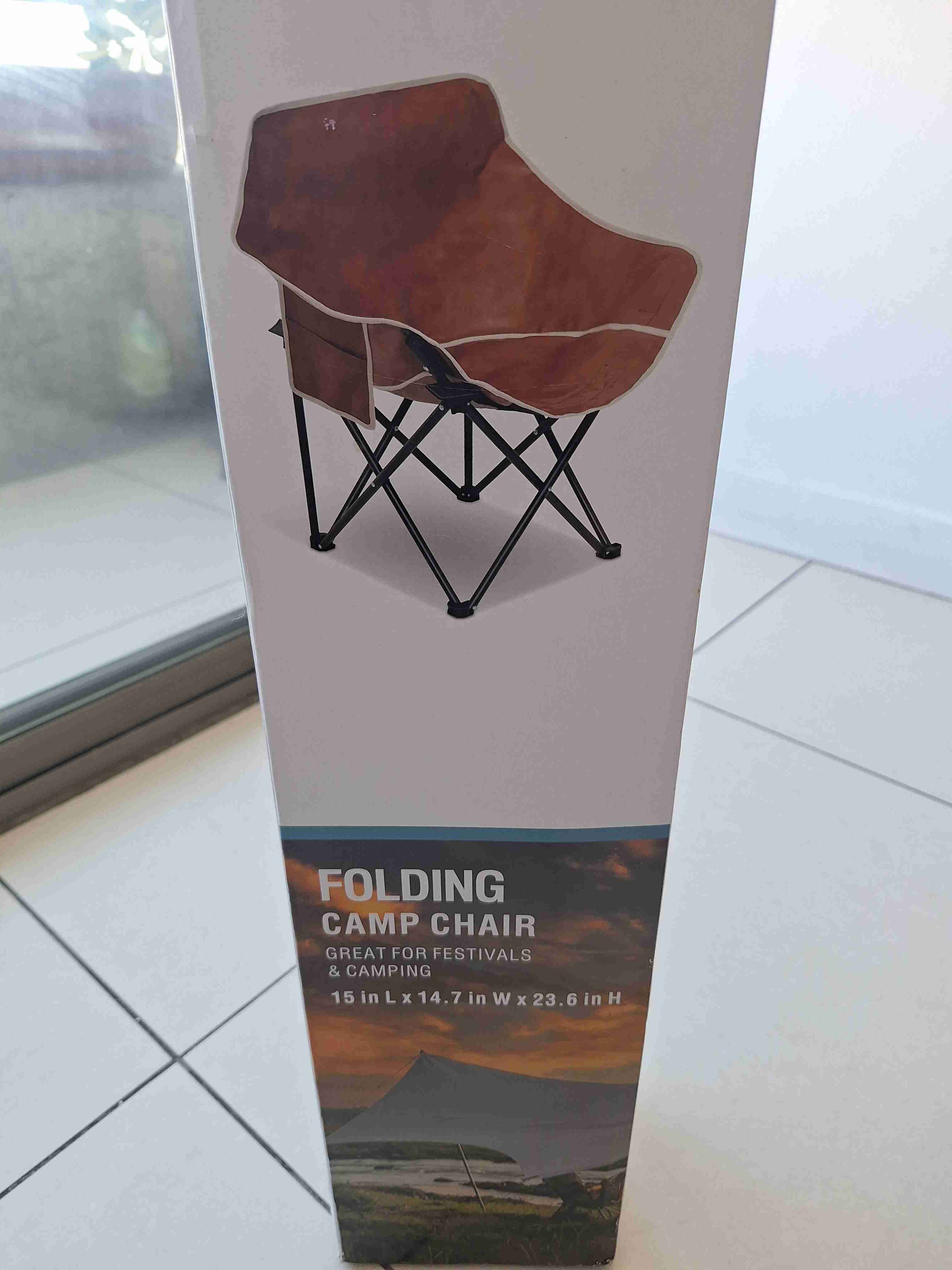 Silla plegable de campamento marrón - miniatura 1