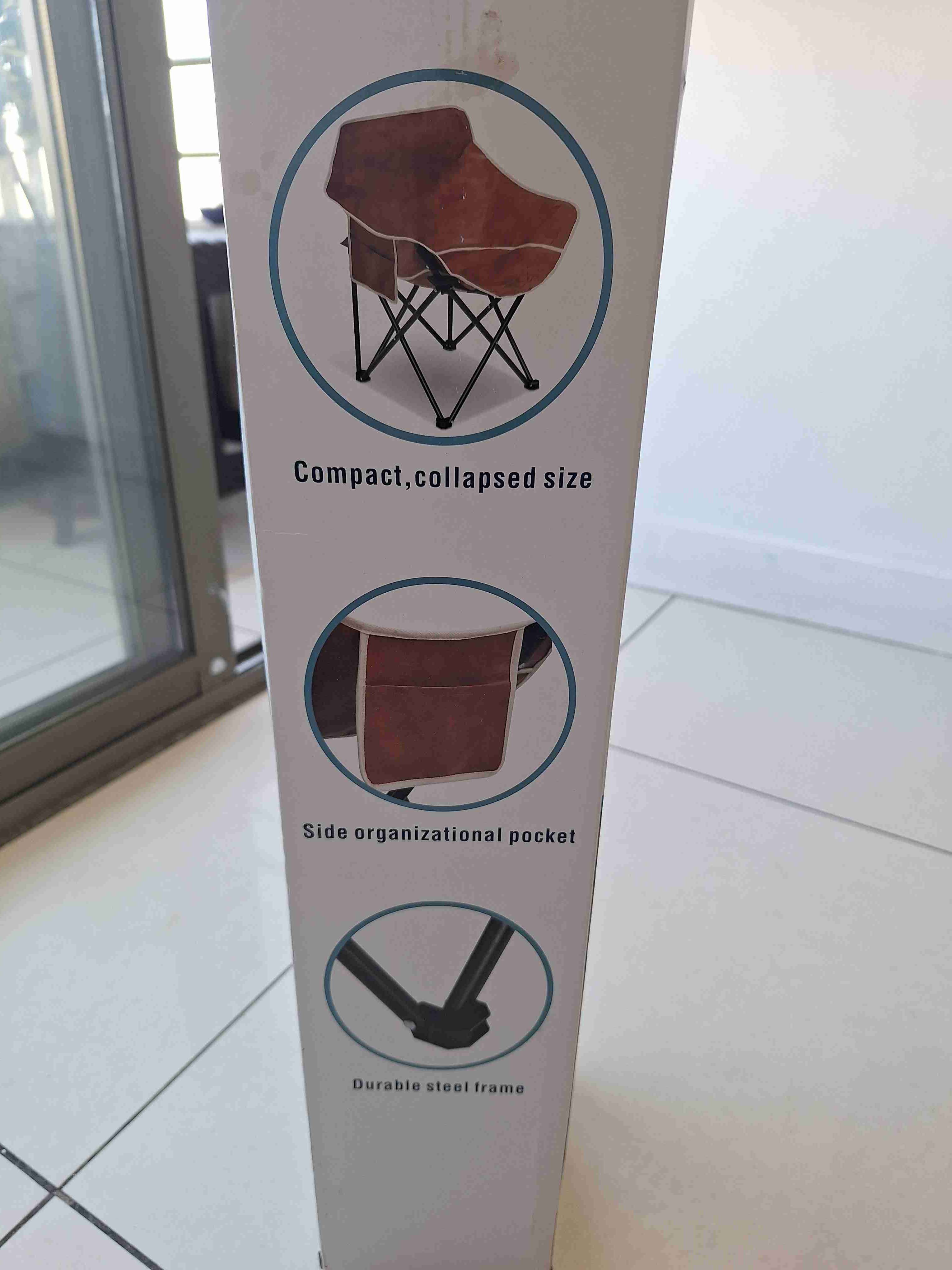 Silla plegable de campamento marrón - miniatura 3