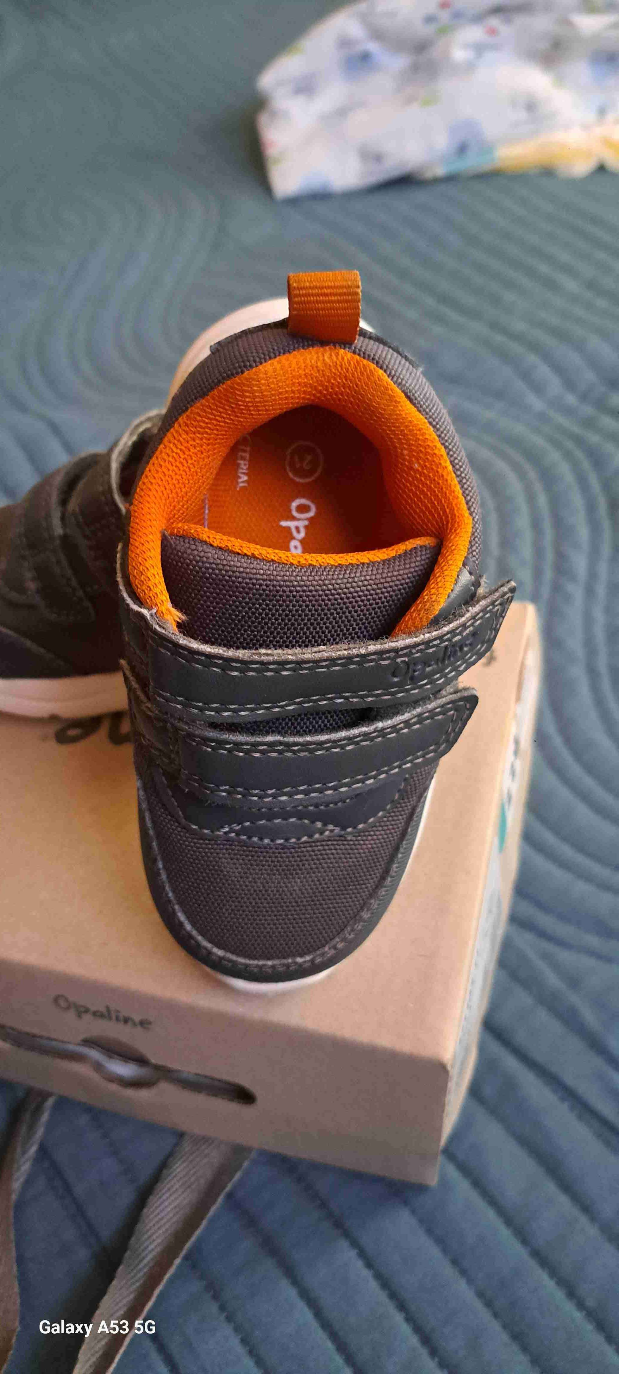 Zapatos infantiles Opaline gris y naranja - 1