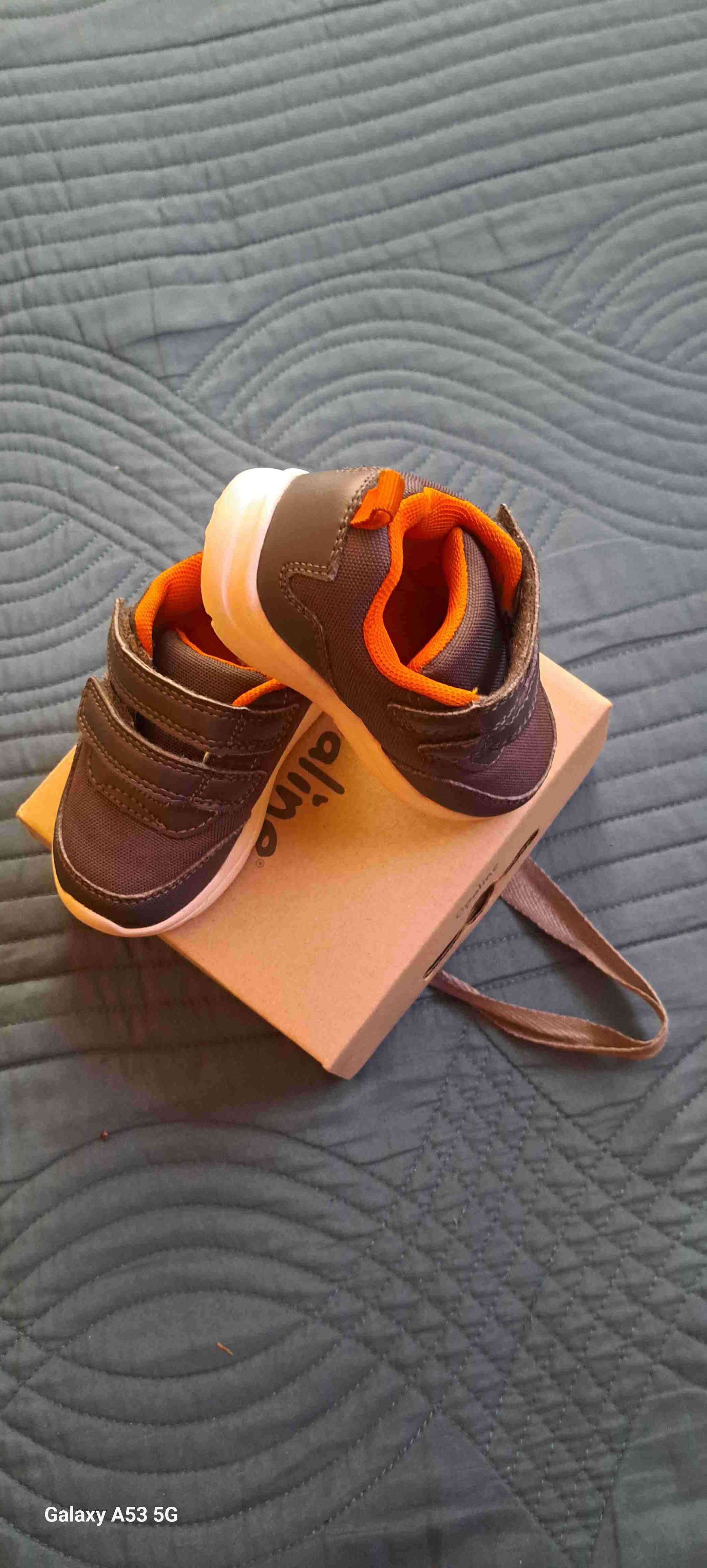 Zapatos infantiles Opaline gris y naranja - 2