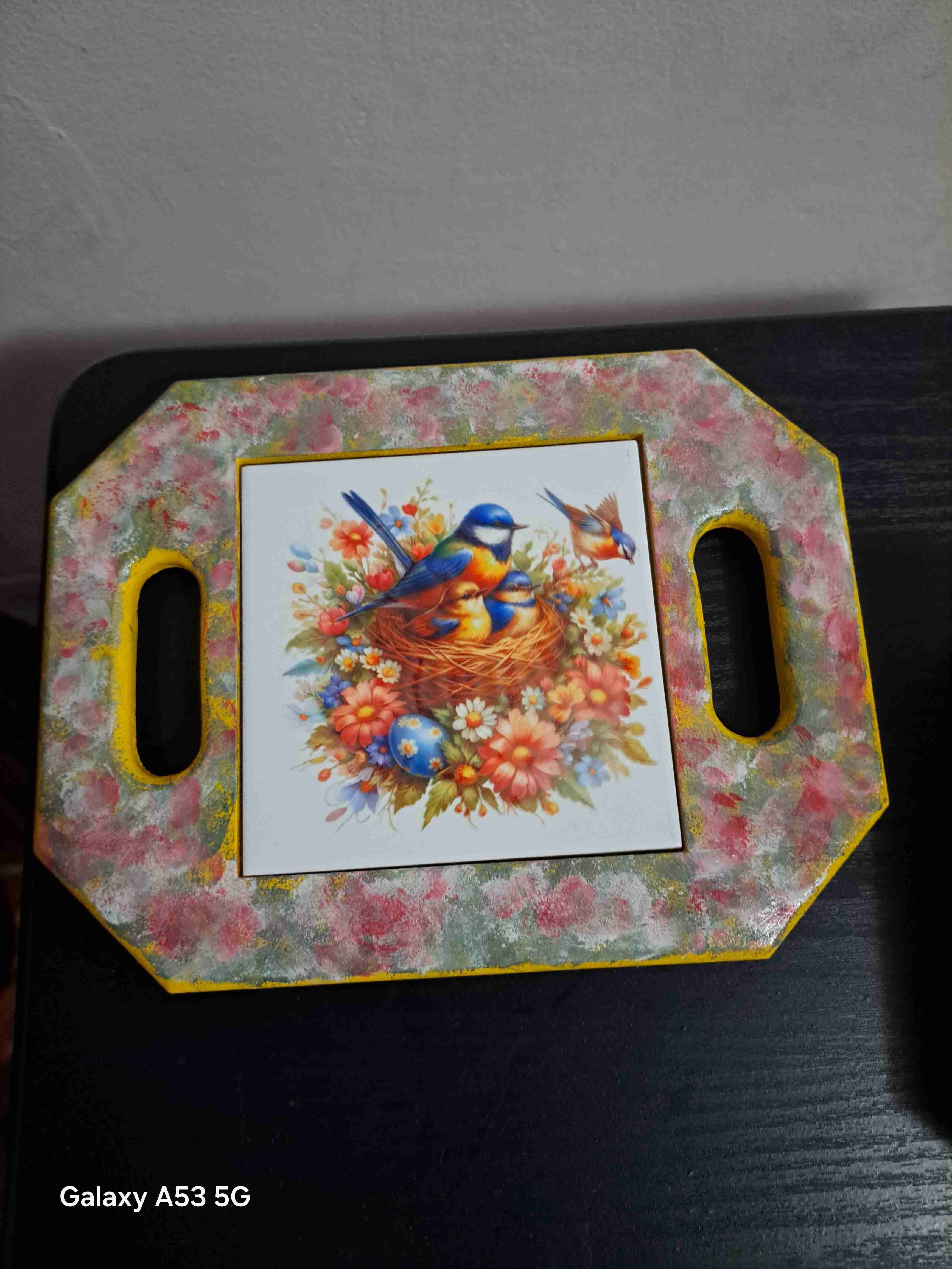 Cuadro floral decorativo en madera - miniatura 3