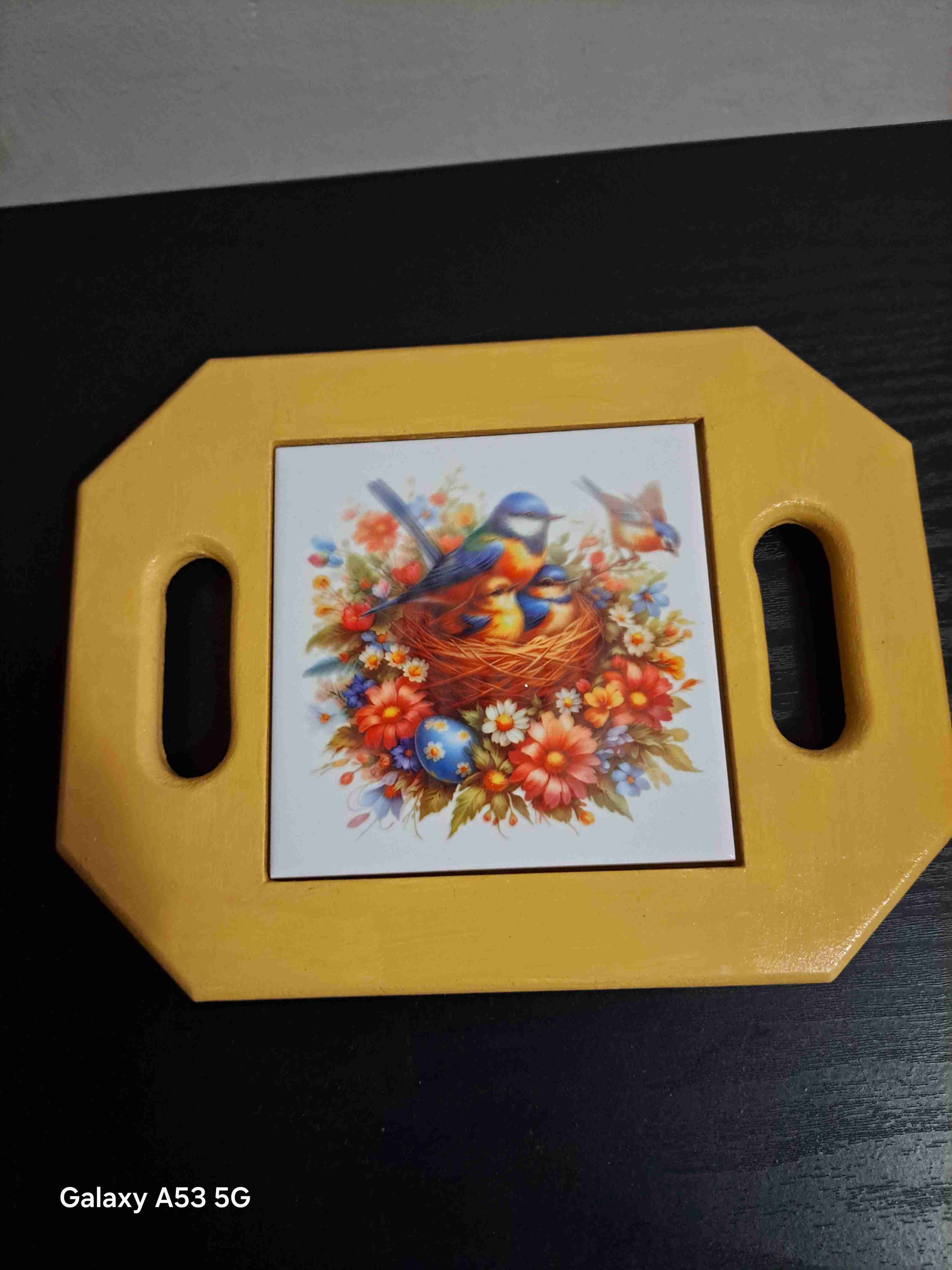 Cuadro floral decorativo en madera - miniatura 4